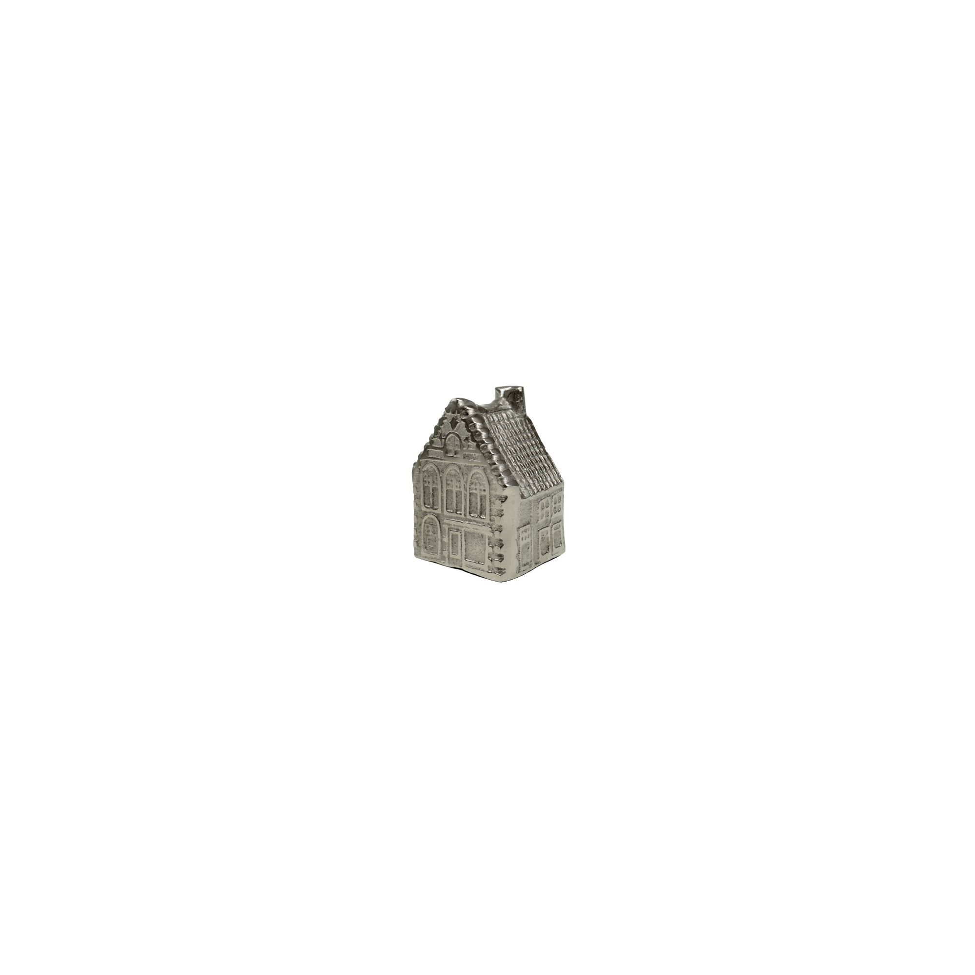 Figura Házikó alumínium 6*6*10cm króm