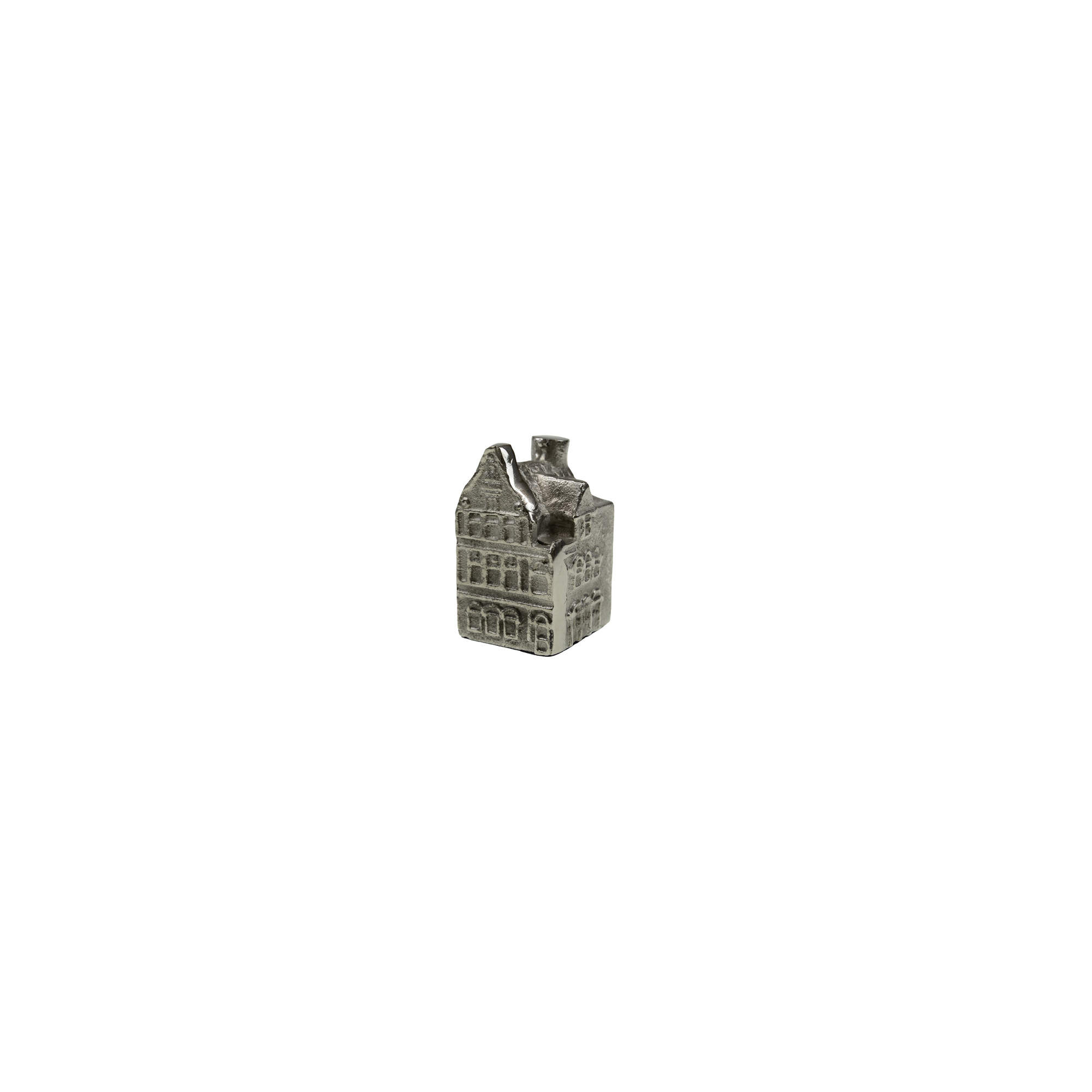 Figura Házikó alumínium magas homlokzattal 6*6*10cm króm
