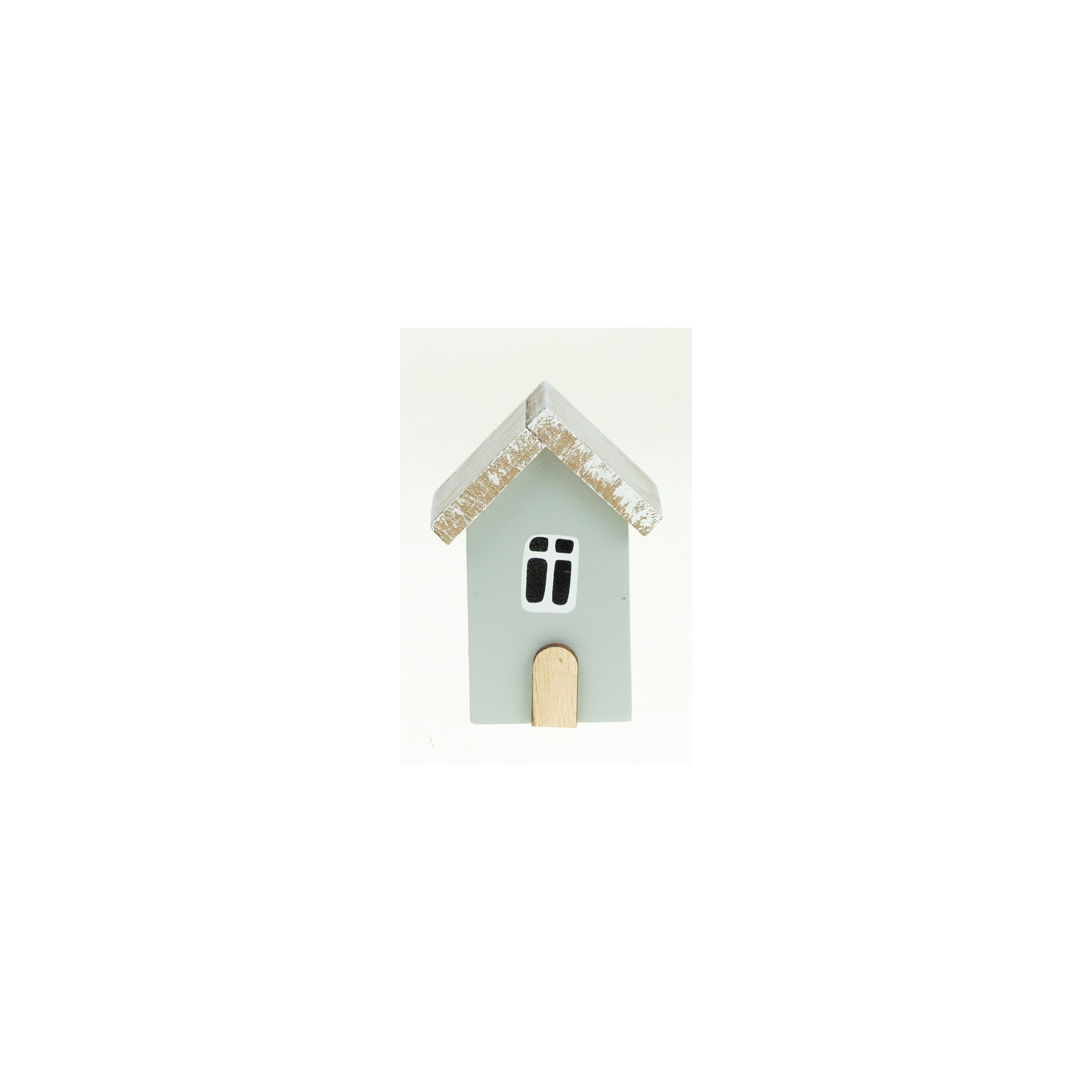 Házikó fa 5x3.5x7cm szürke