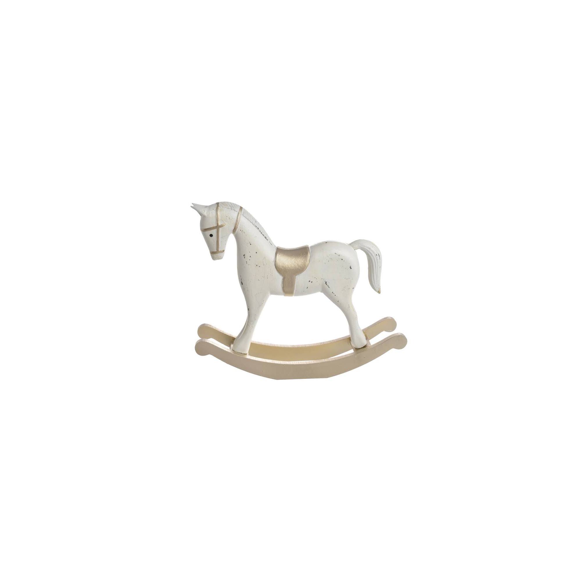 Figura hintaló fa 26,5x6,5x22cm fehér/arany