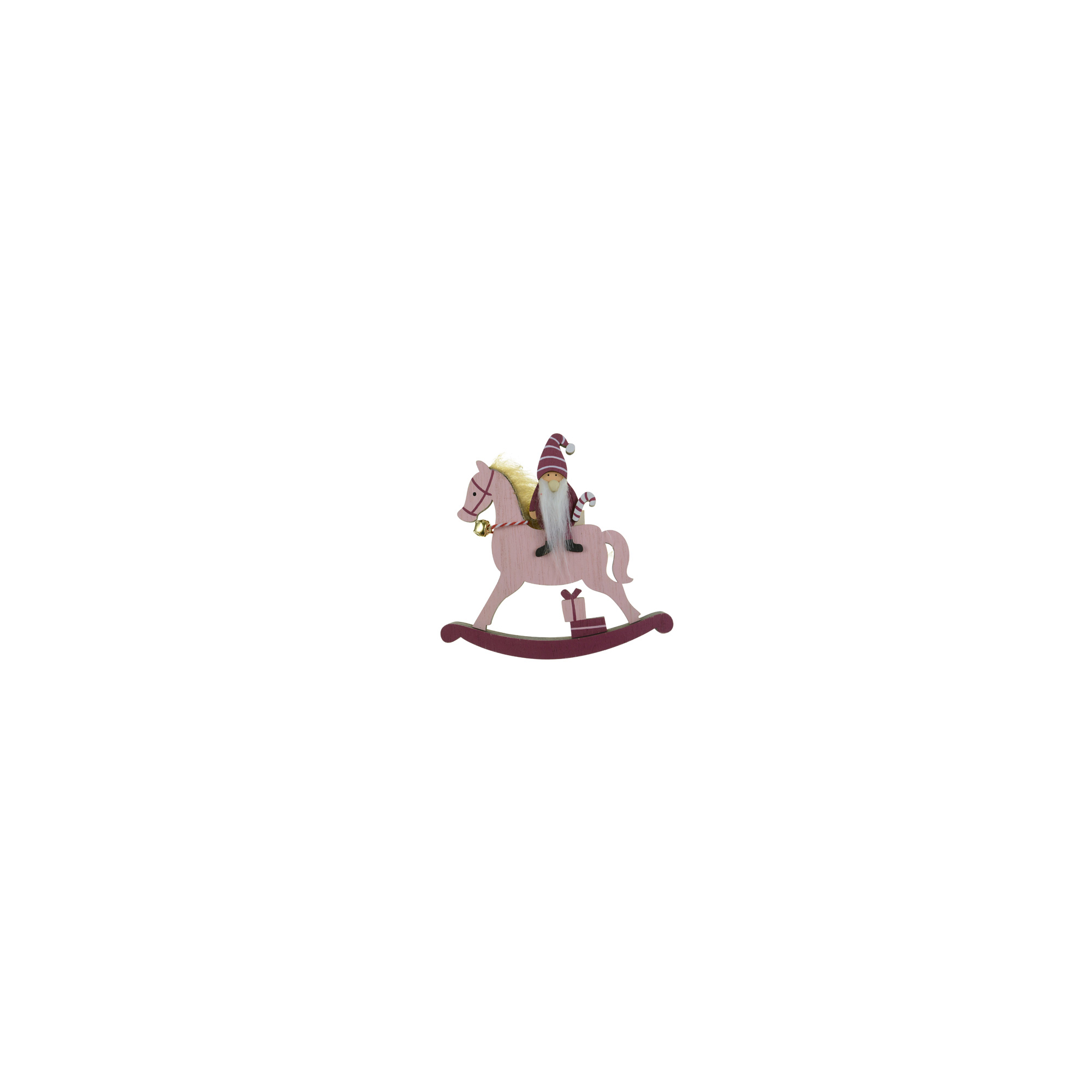 Figura hintaló fa 14.5*14.5*1.5CM manóval rózsaszín