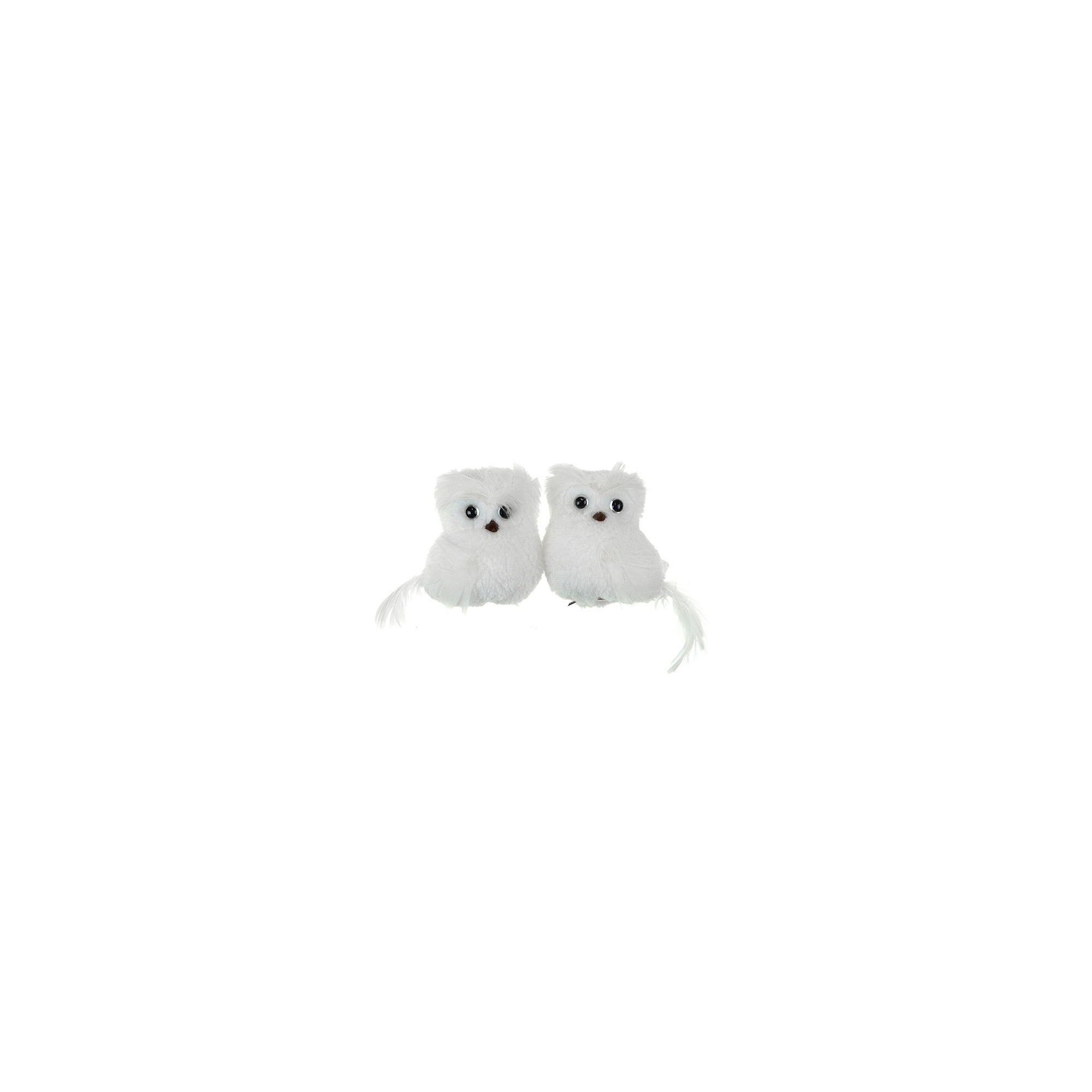 Figura hóbagoly hungarocell/textil 6cm fehér