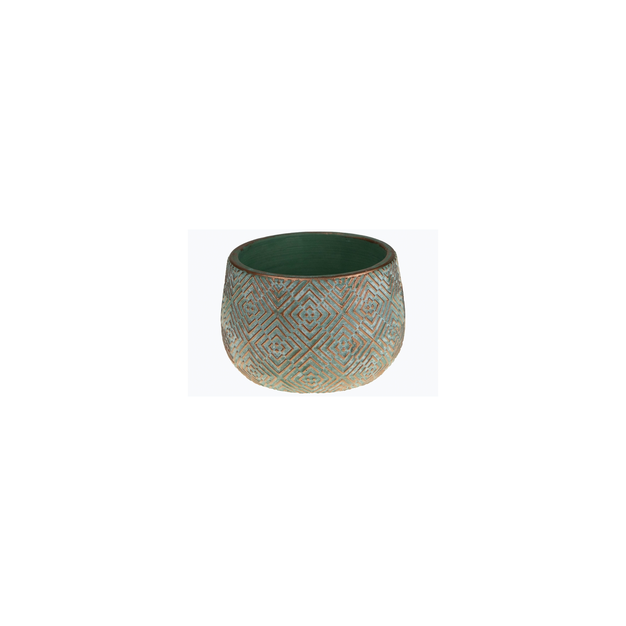 Kapó kő kerek 13.5x13.5x8.8cm mintás réz