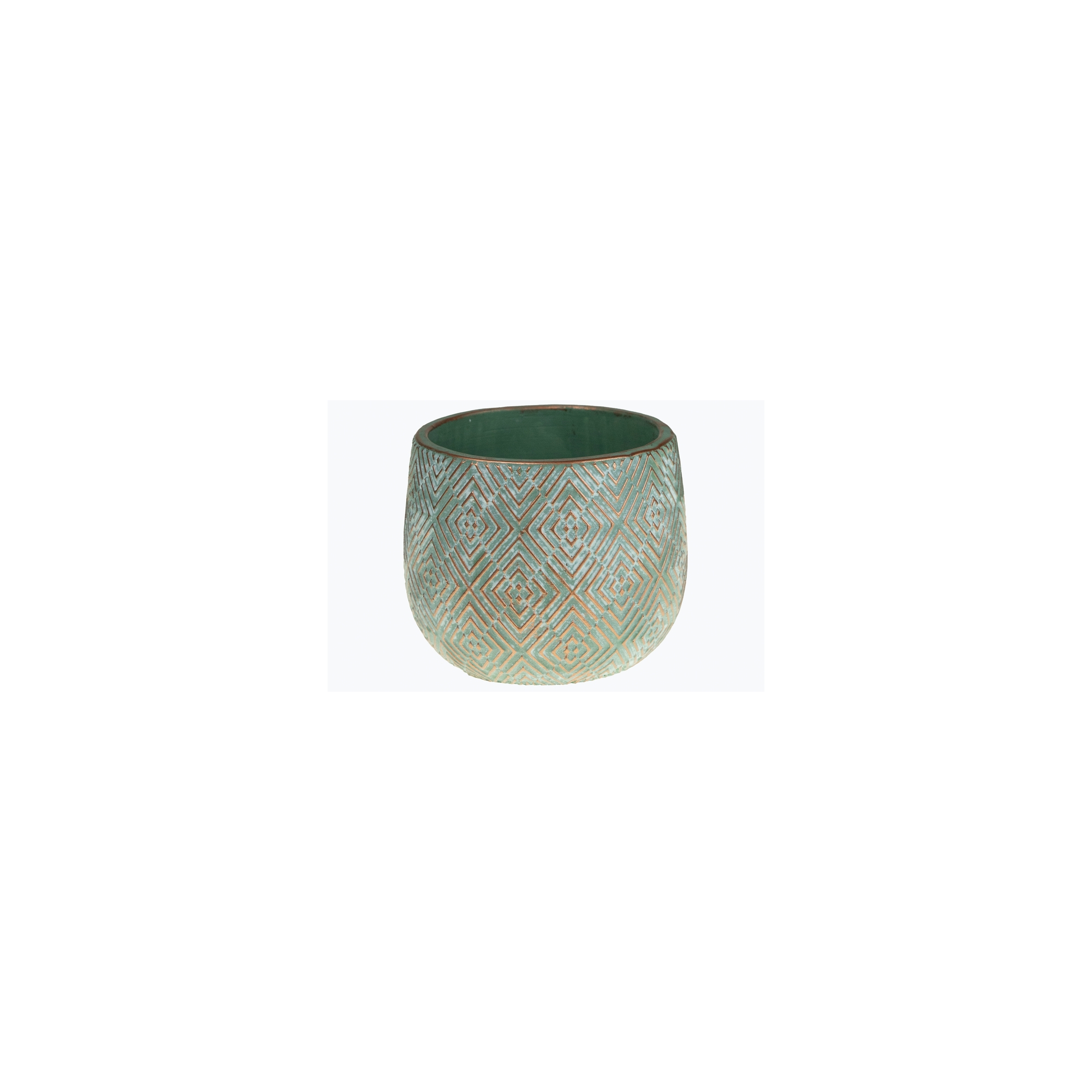 Kapó kő kerek 16.5x16.5x13.5cm mintás réz