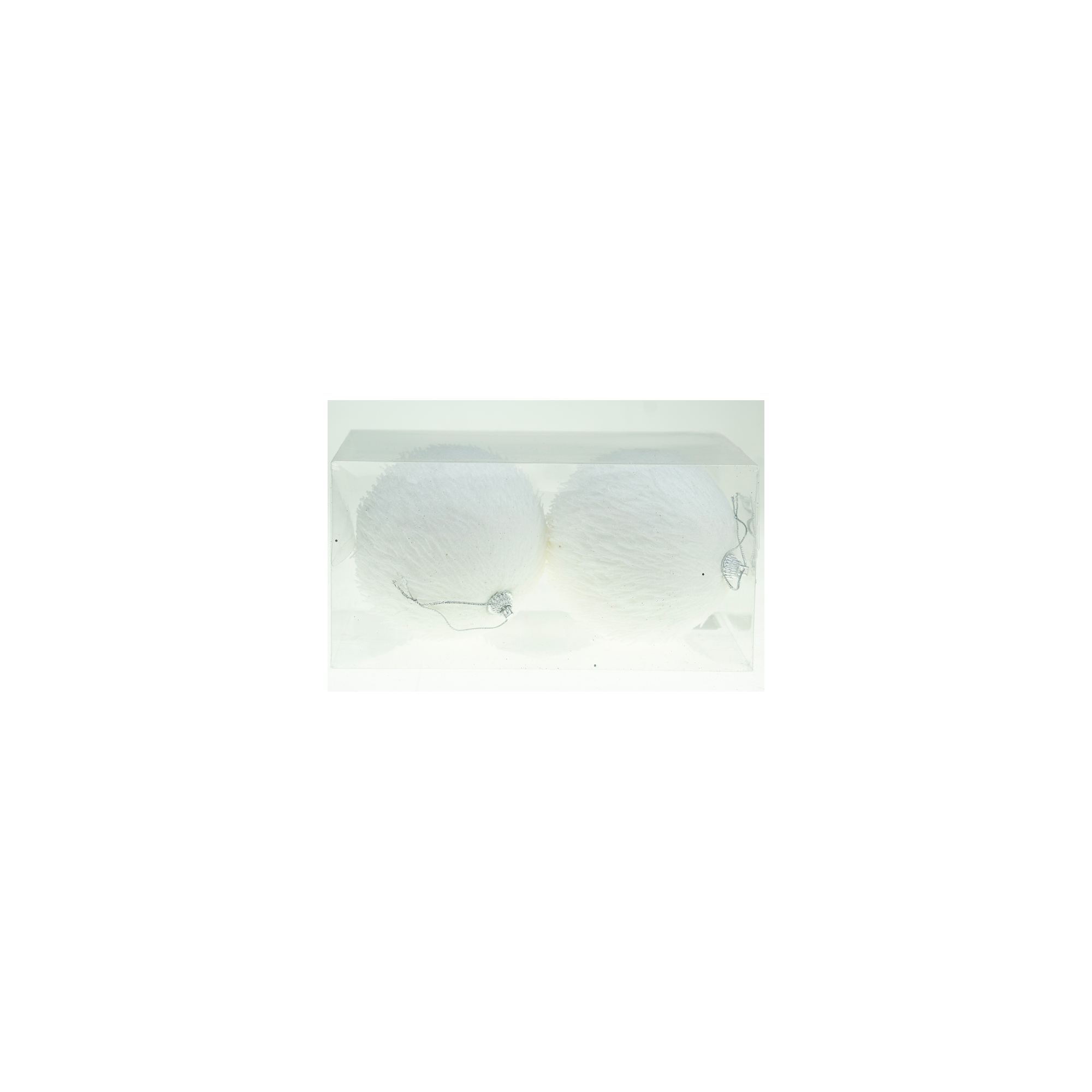 Karácsonyfa dísz gömb foam D10 s/2 glitteres fehér