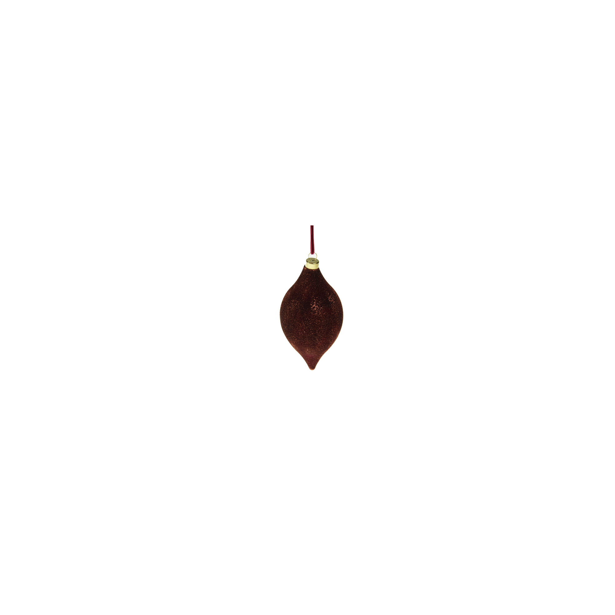 Karácsonyfa dísz műanyag flokkolt 6*12cm piros