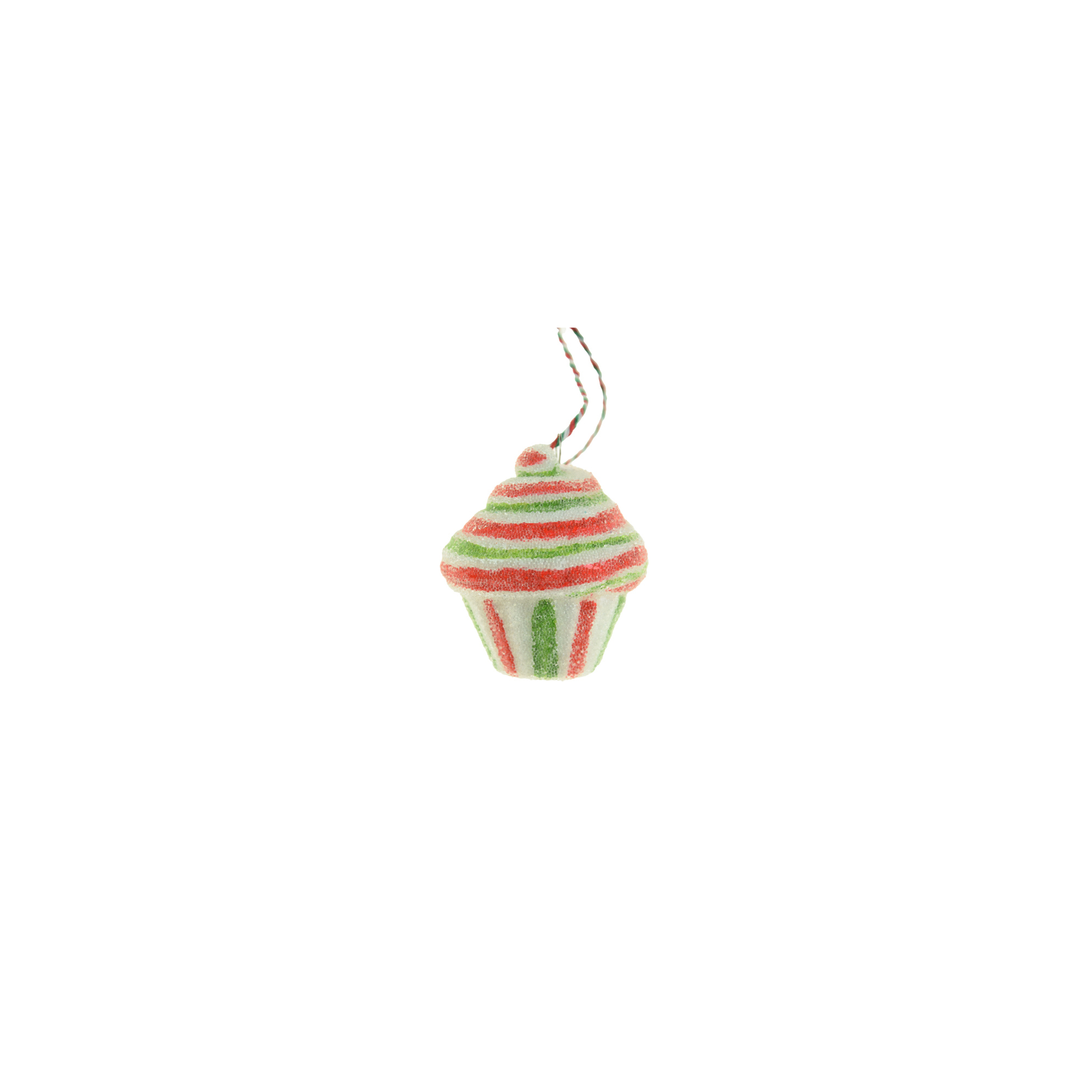 Karácsonyfa dísz muffin foam 5,2*6,3cm zöld/fehér/piros