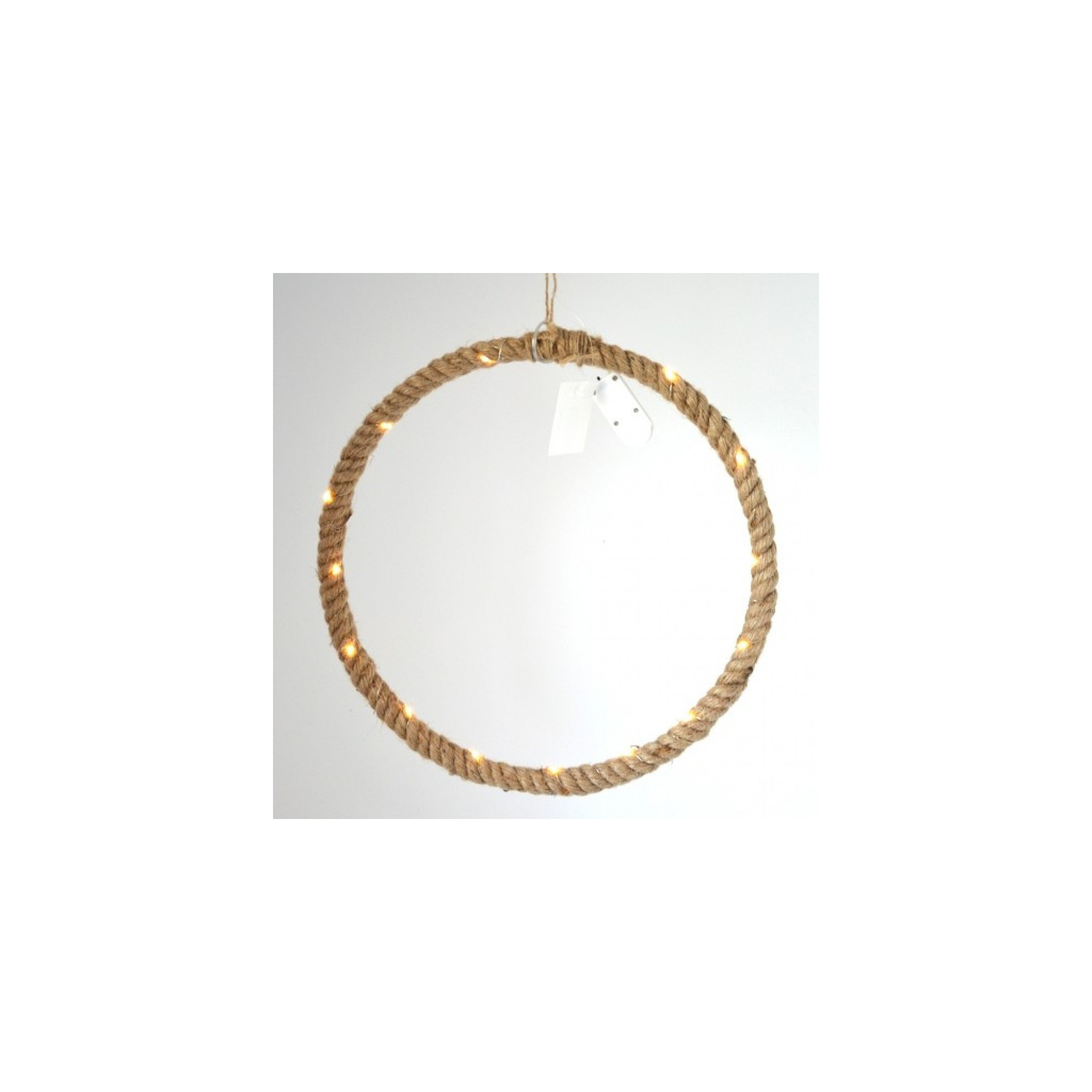 Karika kötél 30 cm LED-es natúr