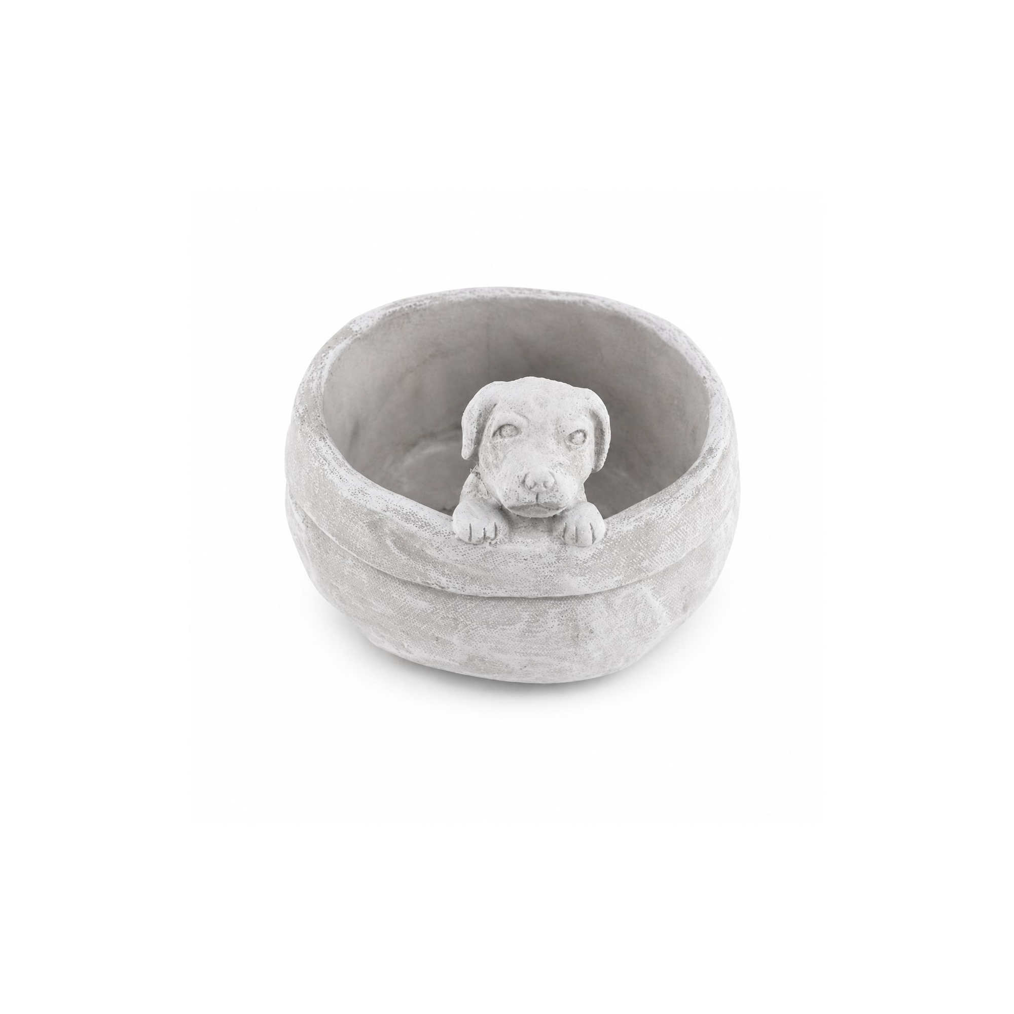Kaspó cement kutyával 14.5x14.5x10cm szürke