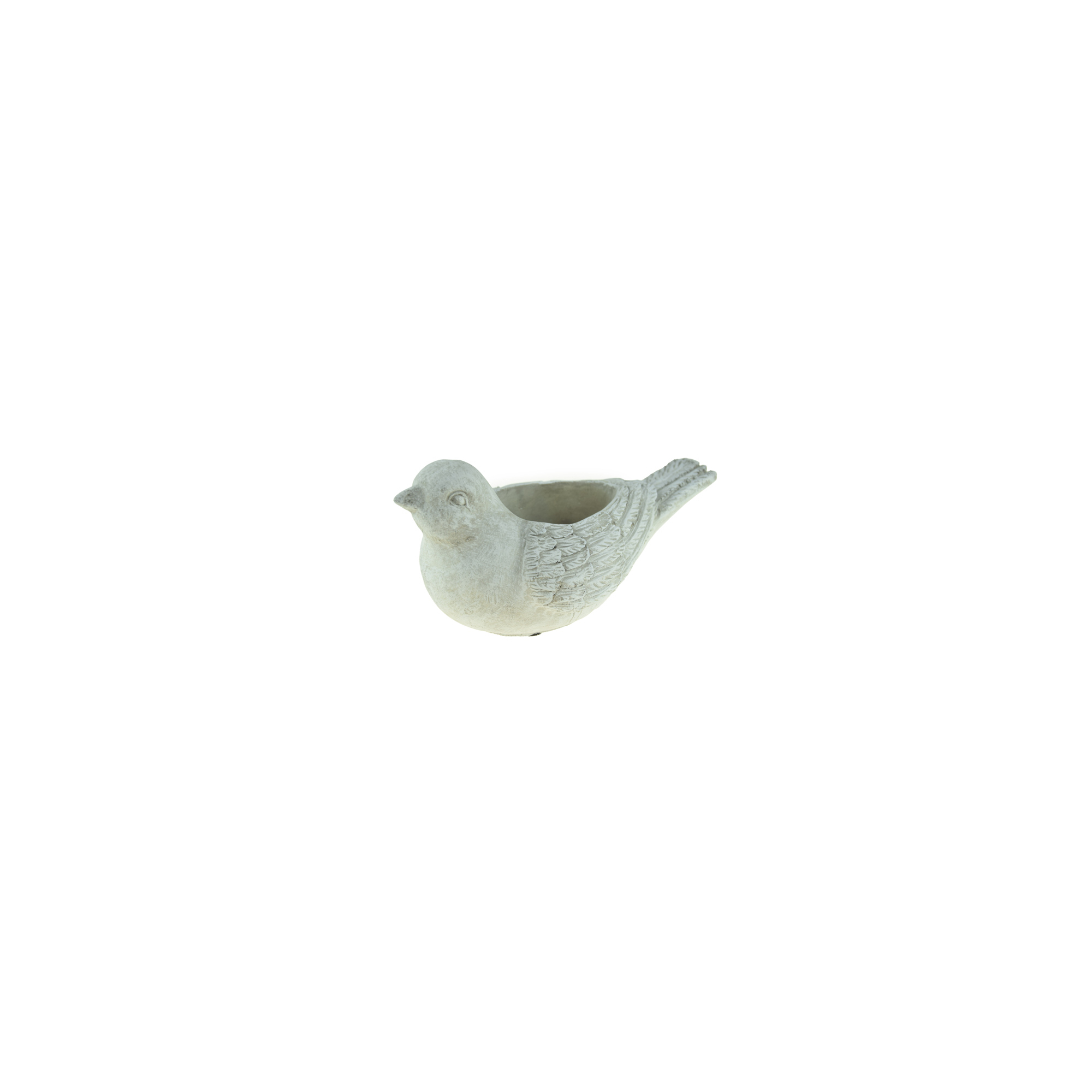 Kaspó cement madár 22x10.5x10.5cm szürke