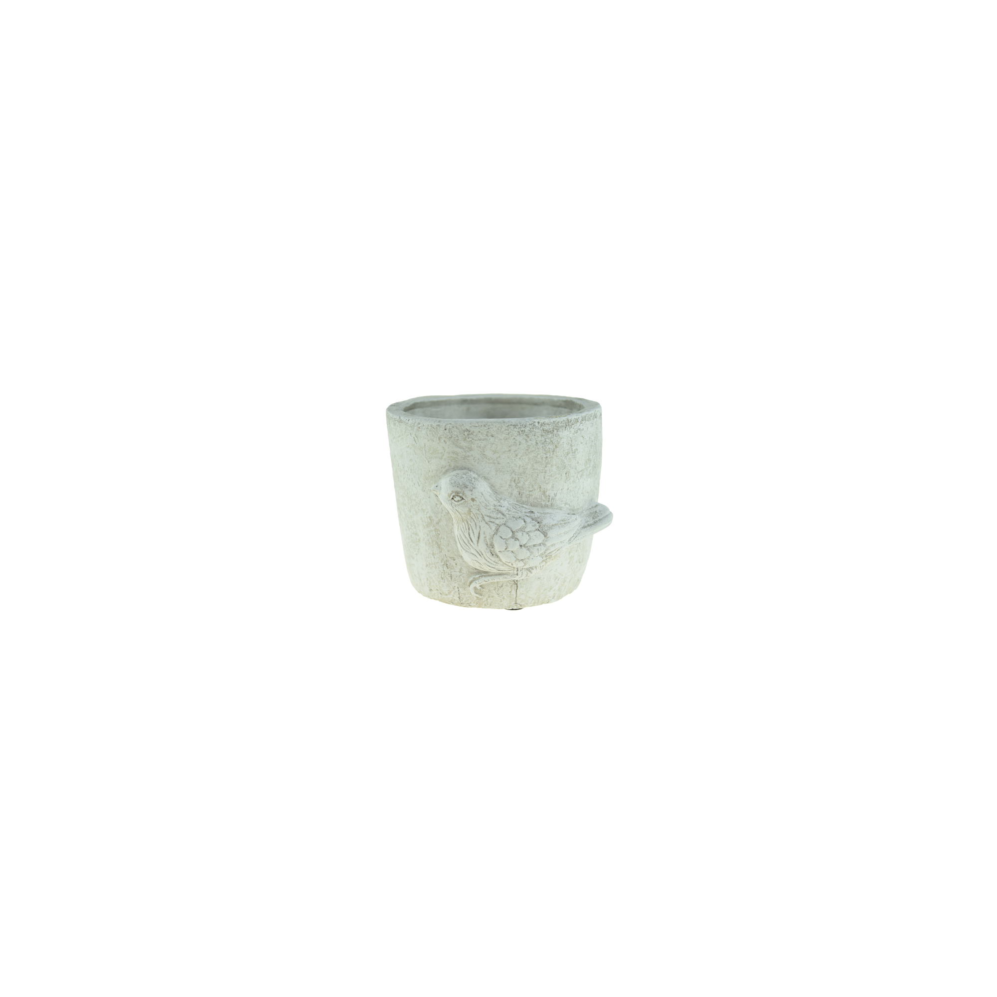 Kaspó cement madaras 12.5x11.5x10cm szürke