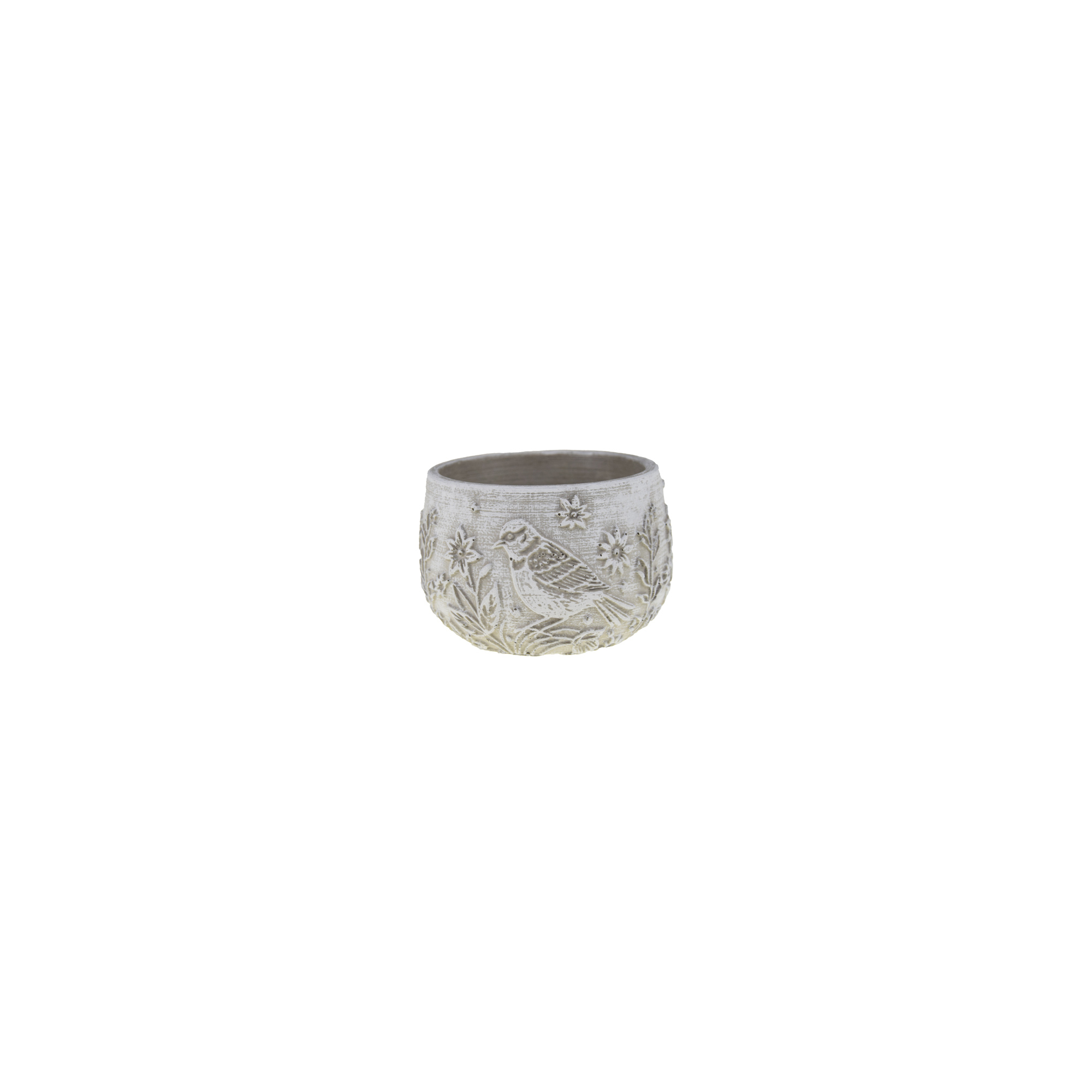 Kaspó cement madaras 13.5x13.5x9cm szürke