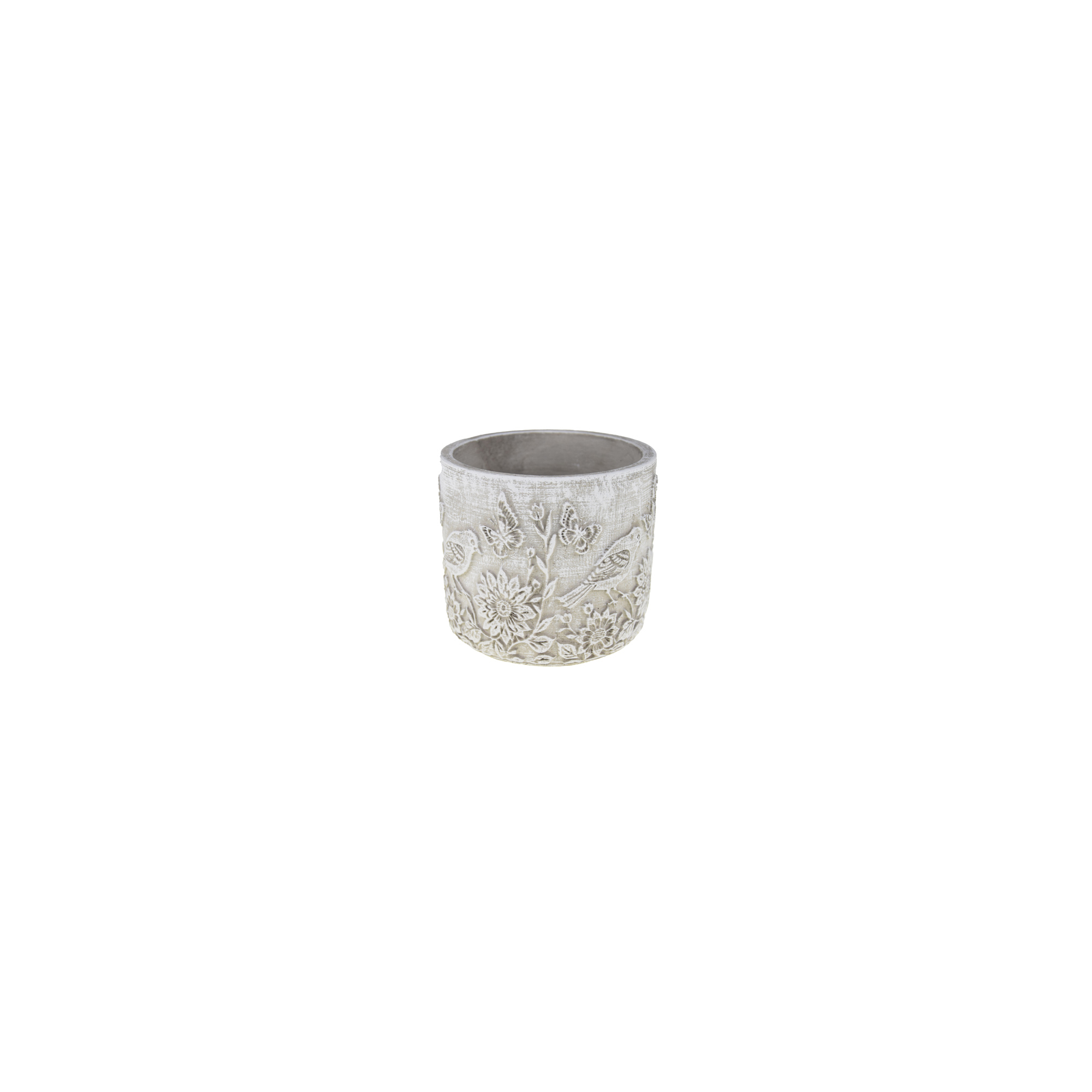 Kaspó cement madaras 15x15x13.5cm szürke