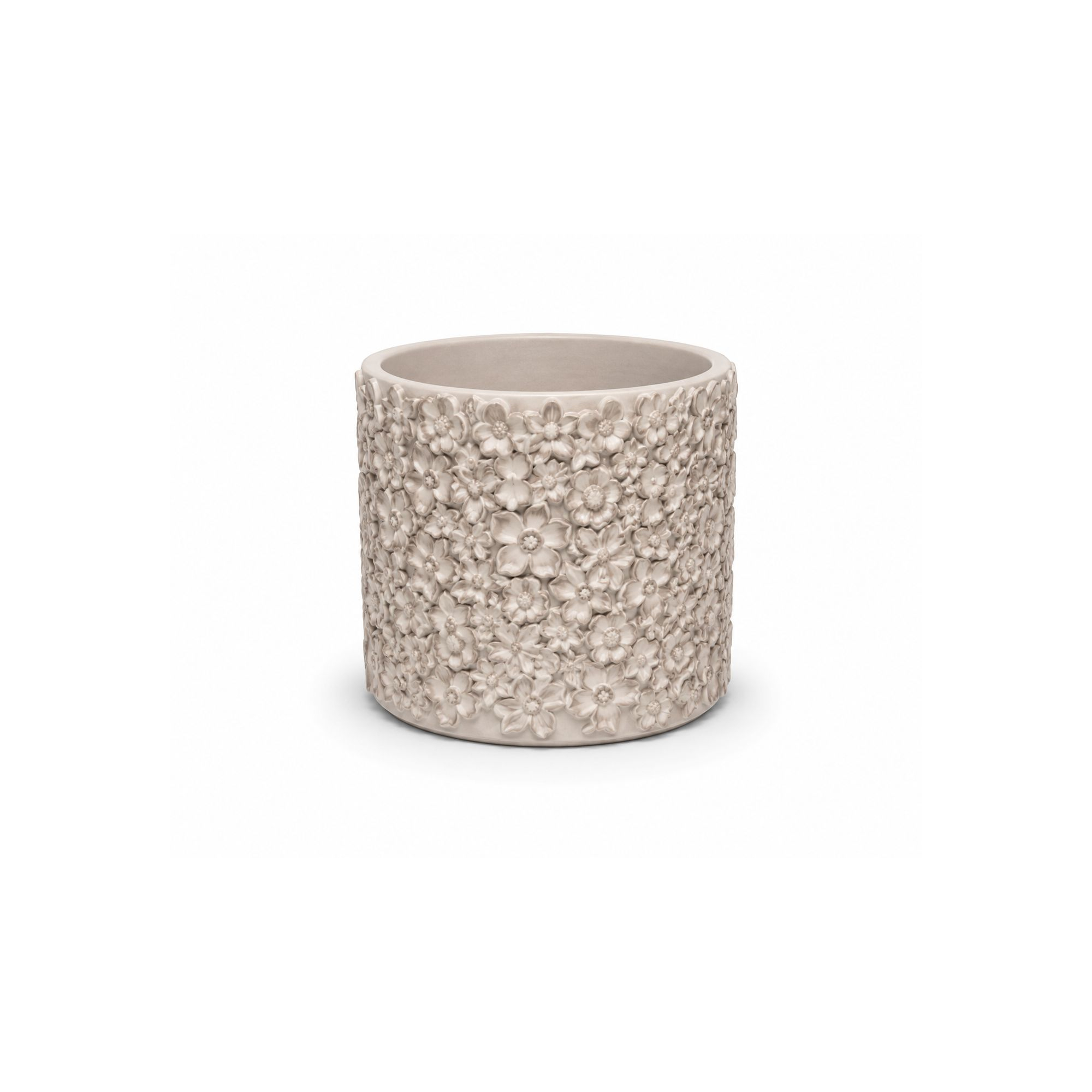 Kaspó cement virágos 11.5*11.5*10cm rózsaszín