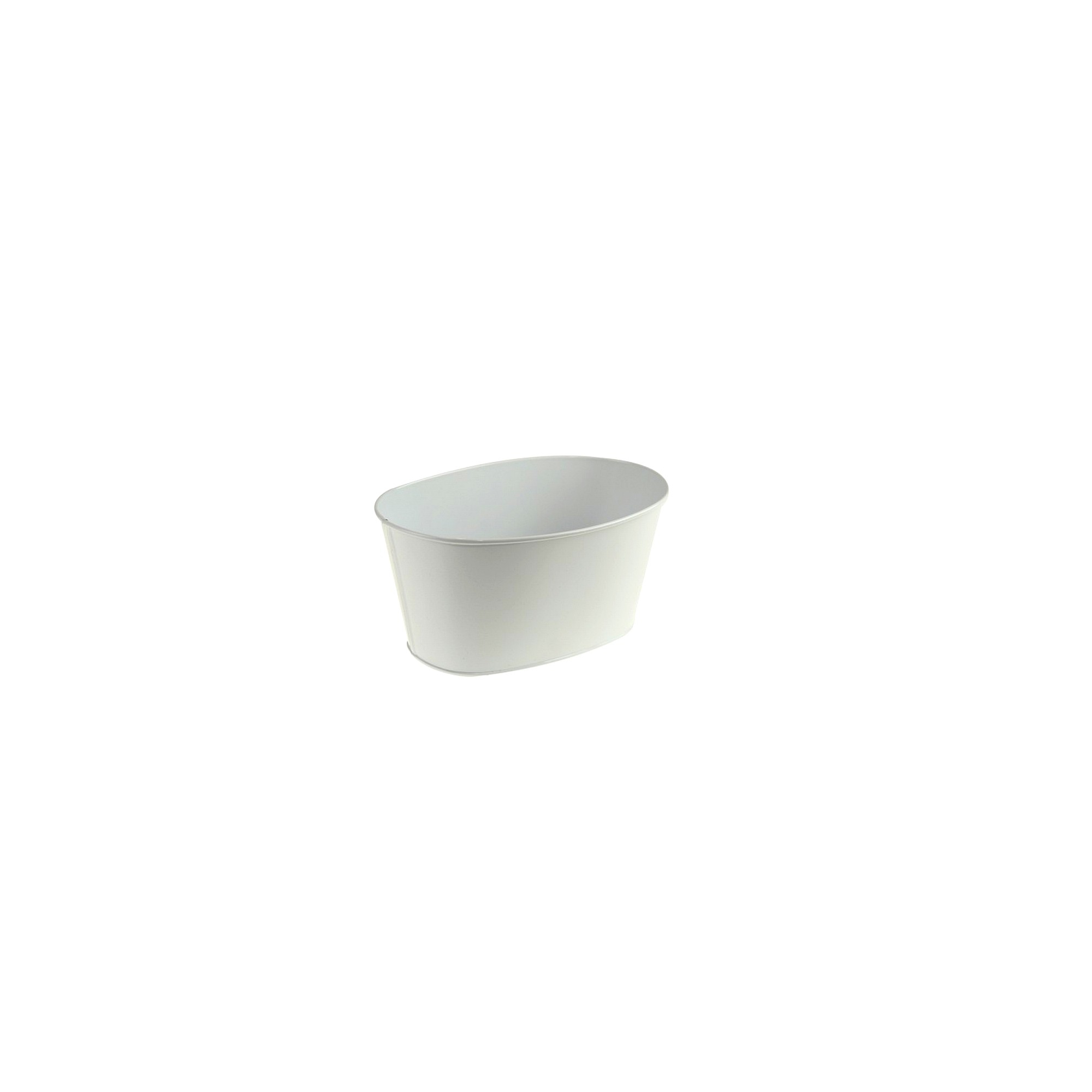 Kaspó cink ovális 18*8,5*9cm fehér