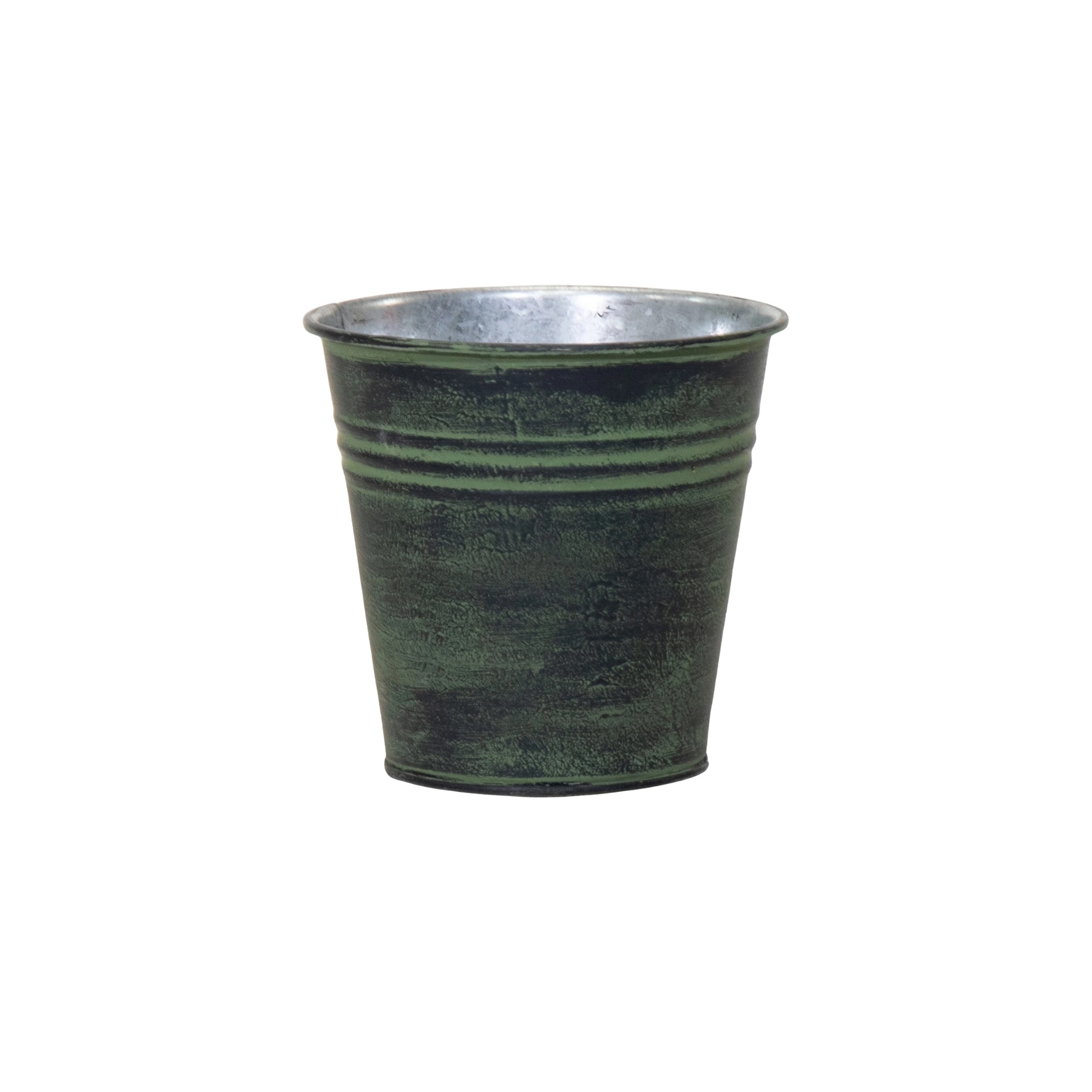 Kaspó fém 15cm antik zöld