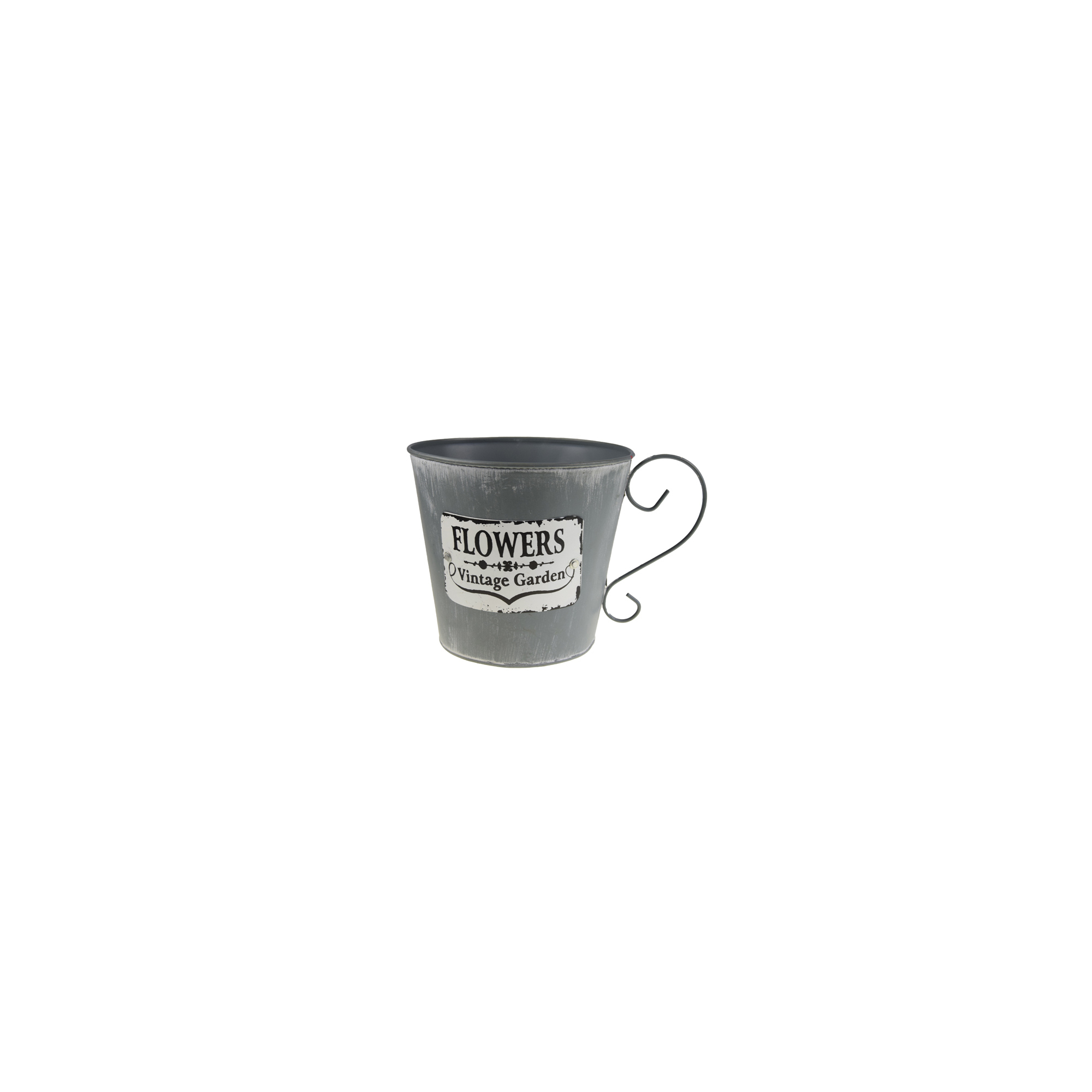 Kaspó fém 18*16.5cm szürke