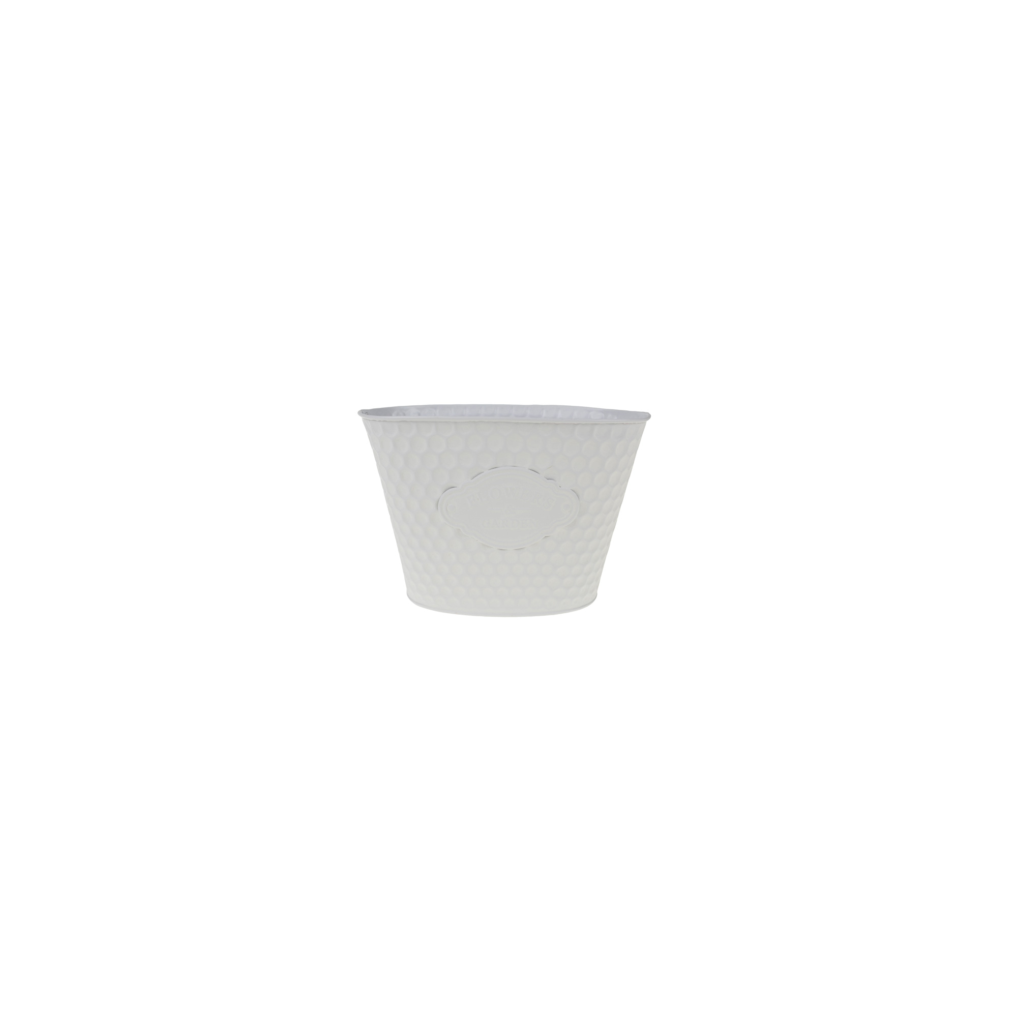 Kaspó fém méhsejtmintás 23*15/16*10*H15.5CM fehér
