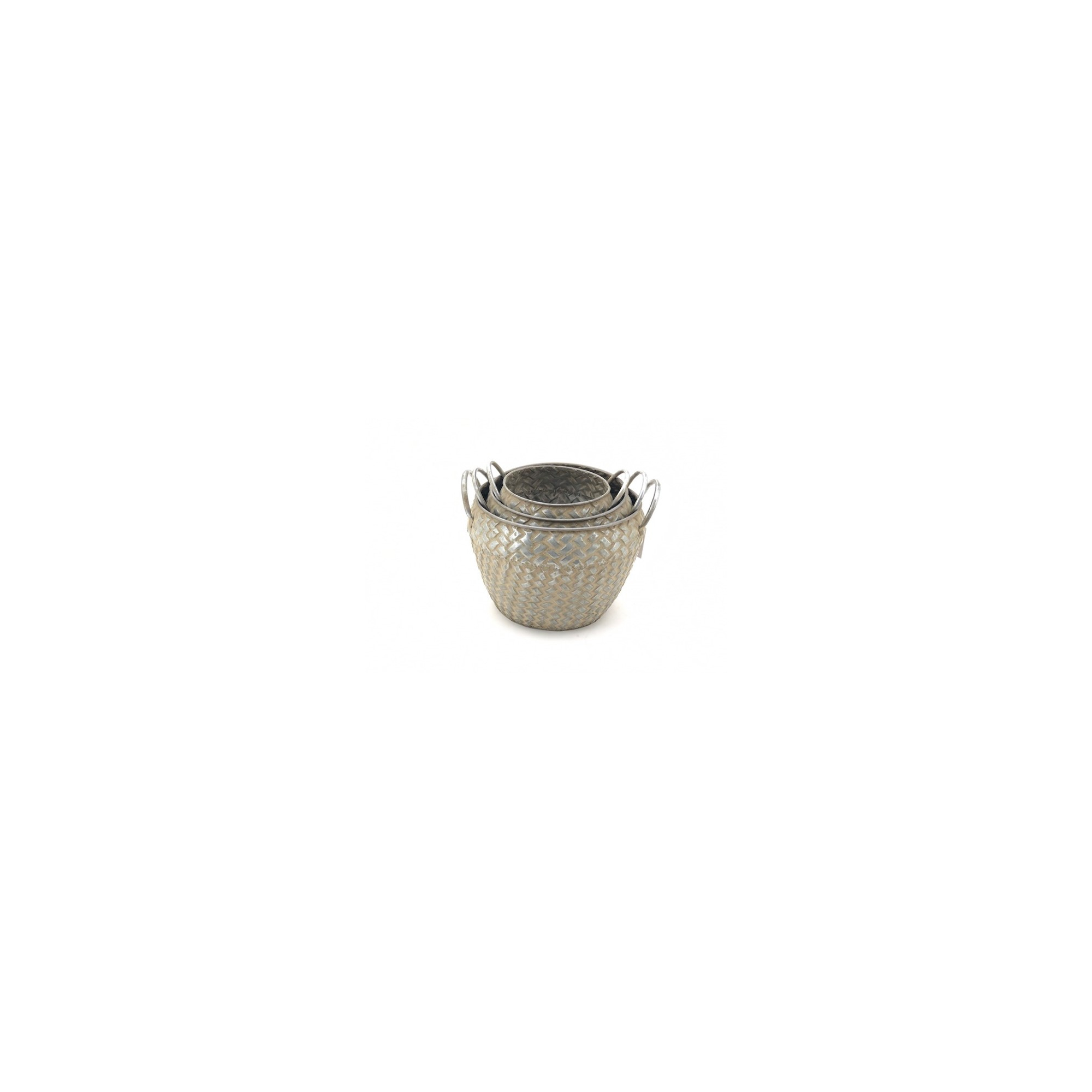 Kaspó fém 24*20/19,5*18/14*17cm s/3 szürke