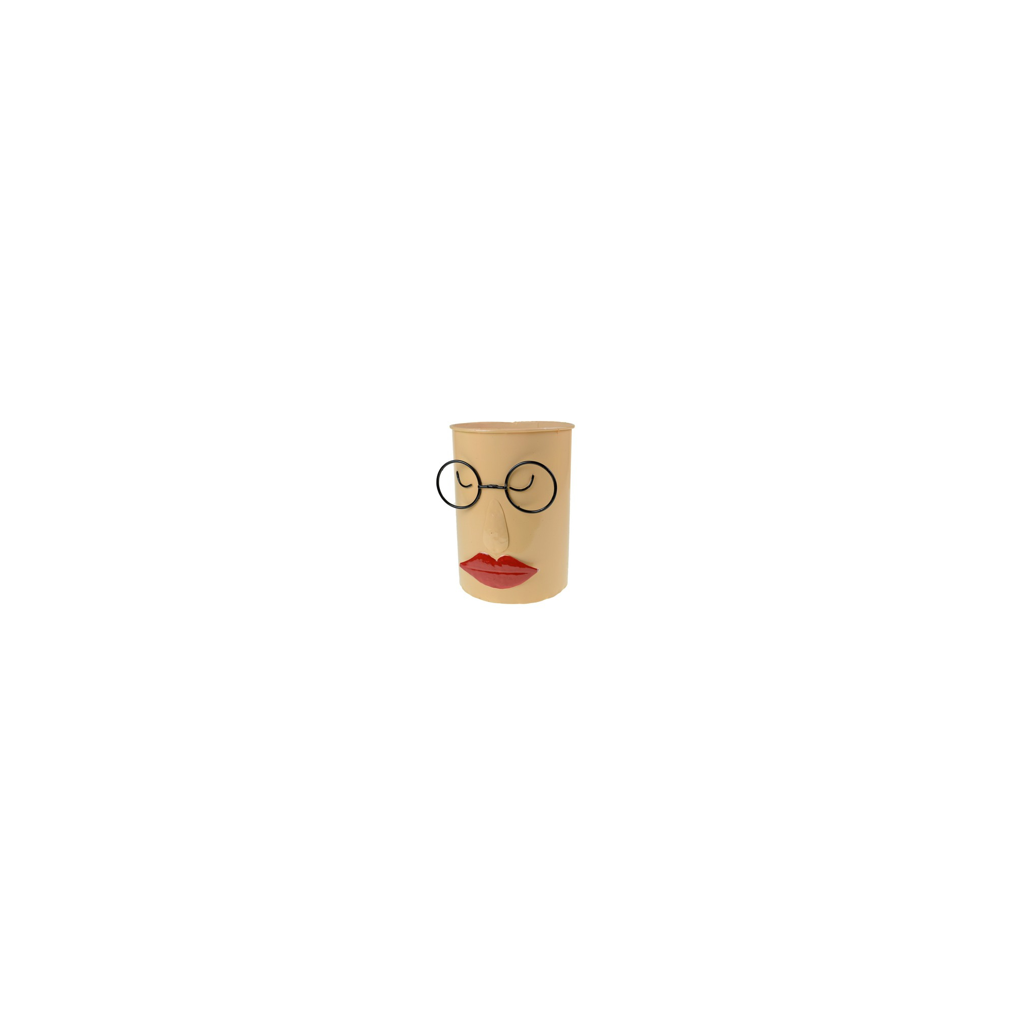 Kaspó fém arc forma 13*13*17.5 cm lány