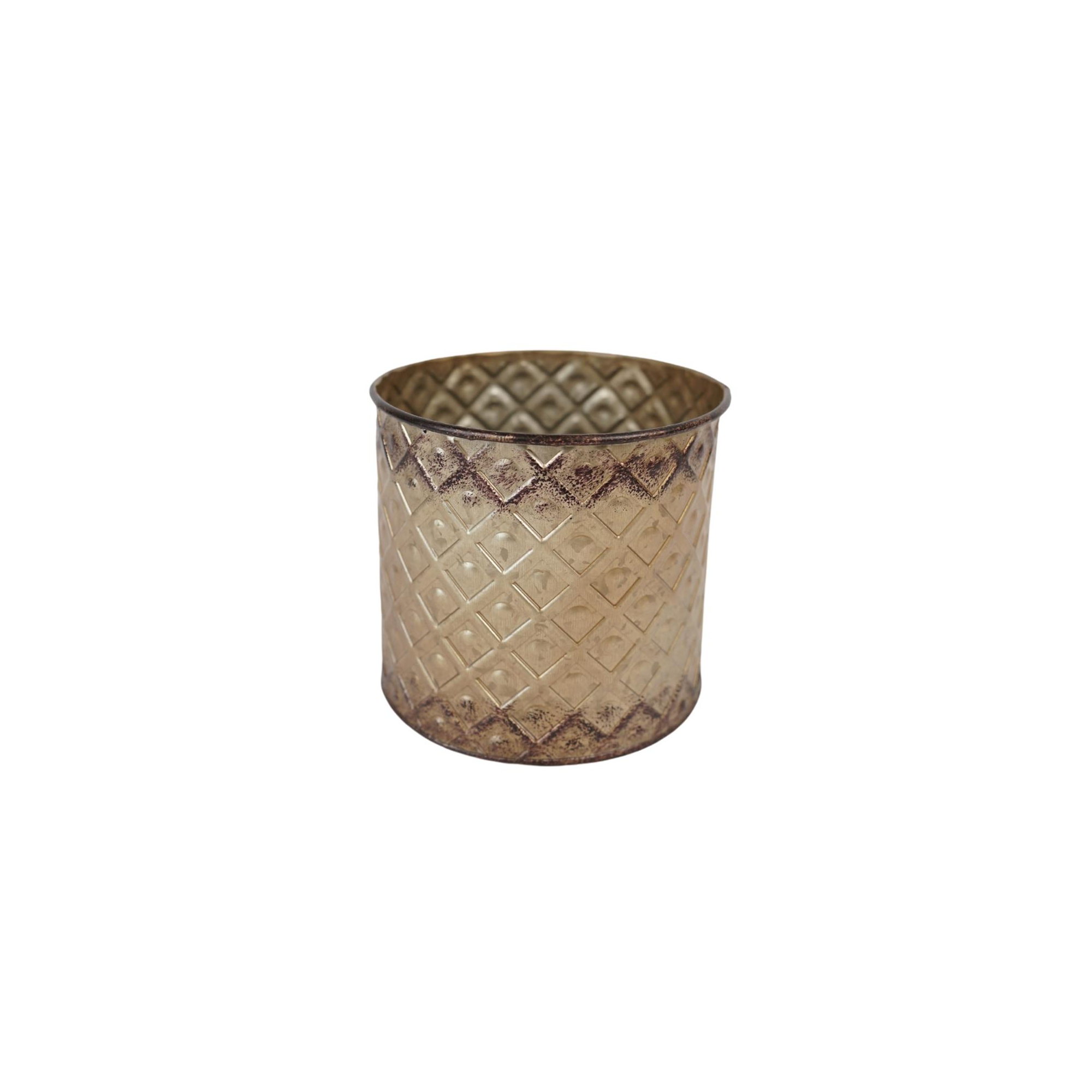 Kaspó fém Crissy 14,5cm antik arany