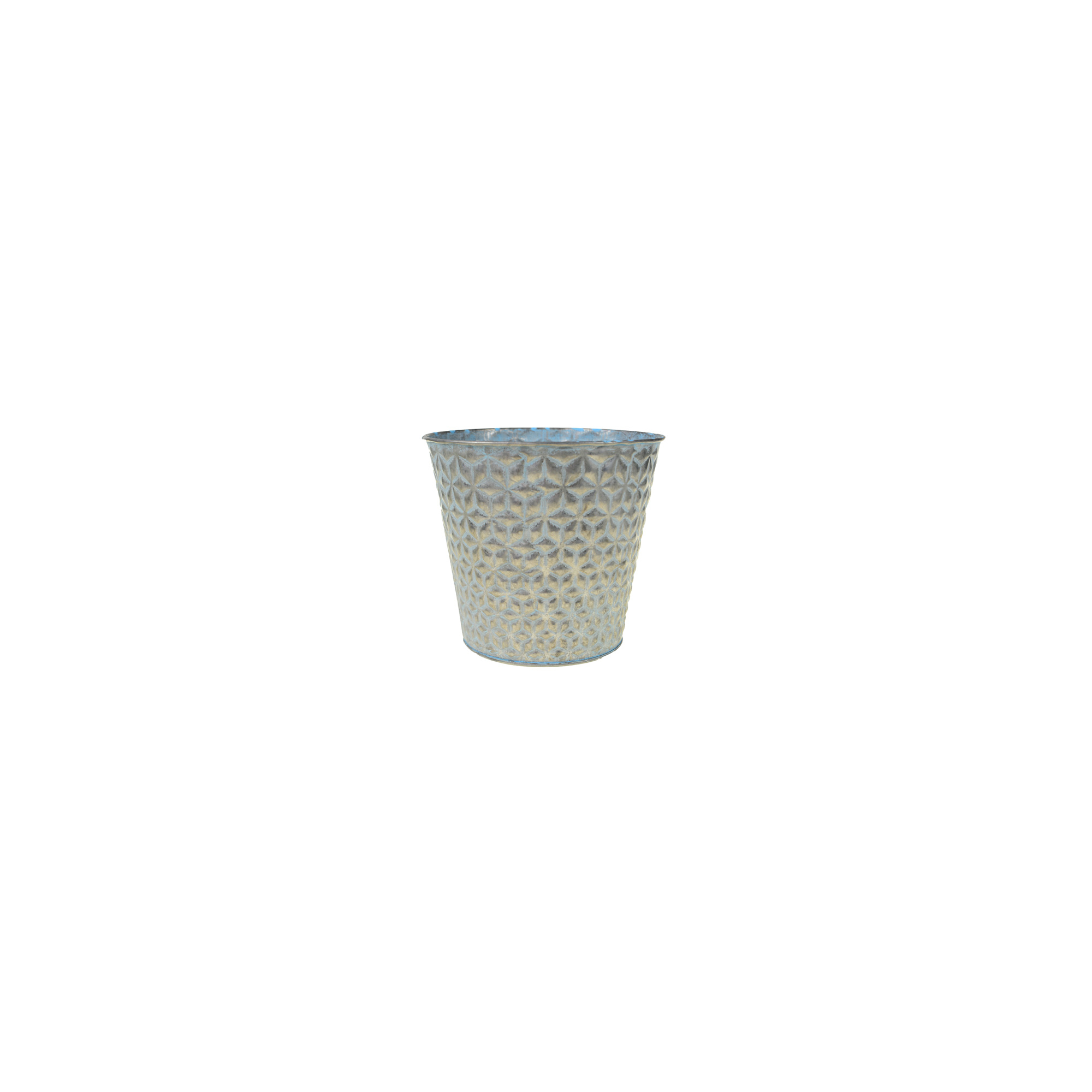 Kaspó fém D18/13*H16.5CM mintás kék