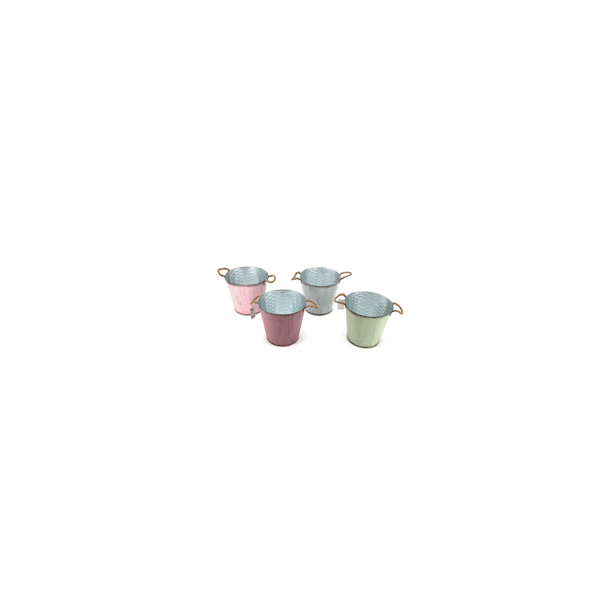 Kaspó fém D28XH25CM mintázott v.zöld