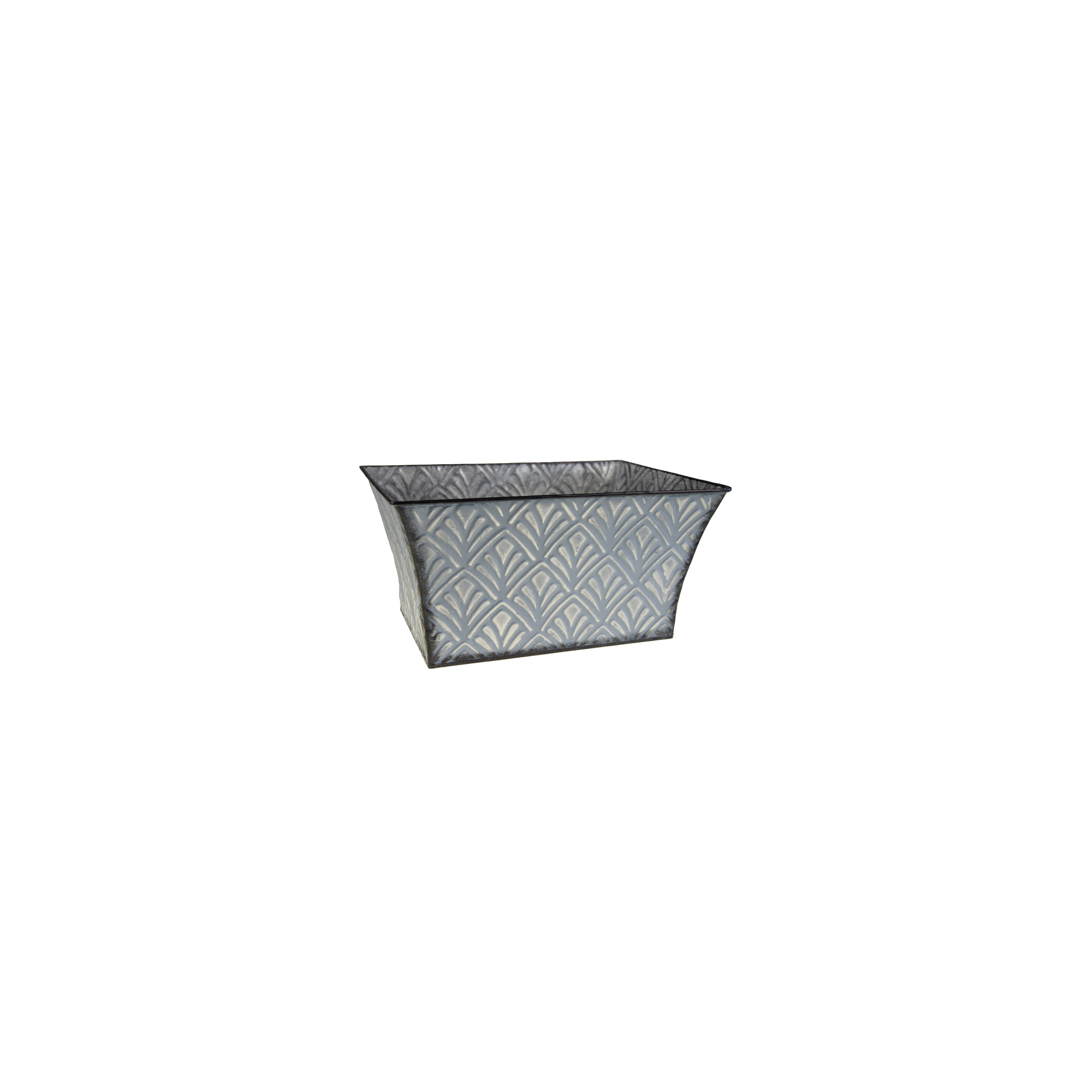 Kaspó fém téglalap 27.5*20*14cm szürke