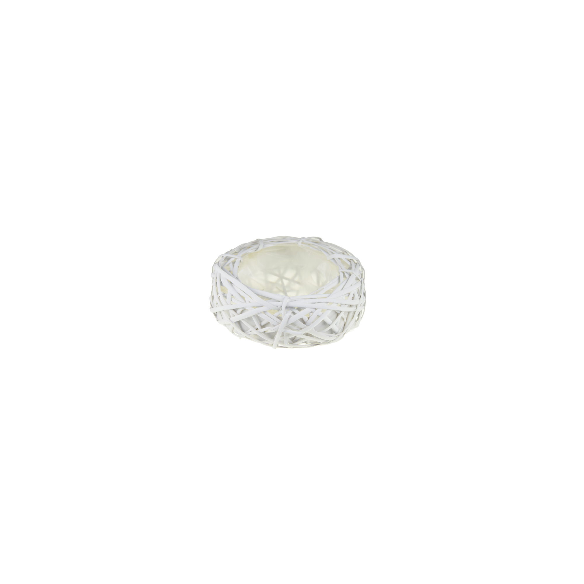 Kaspó fészek vessző D16/25xH8cm fehér