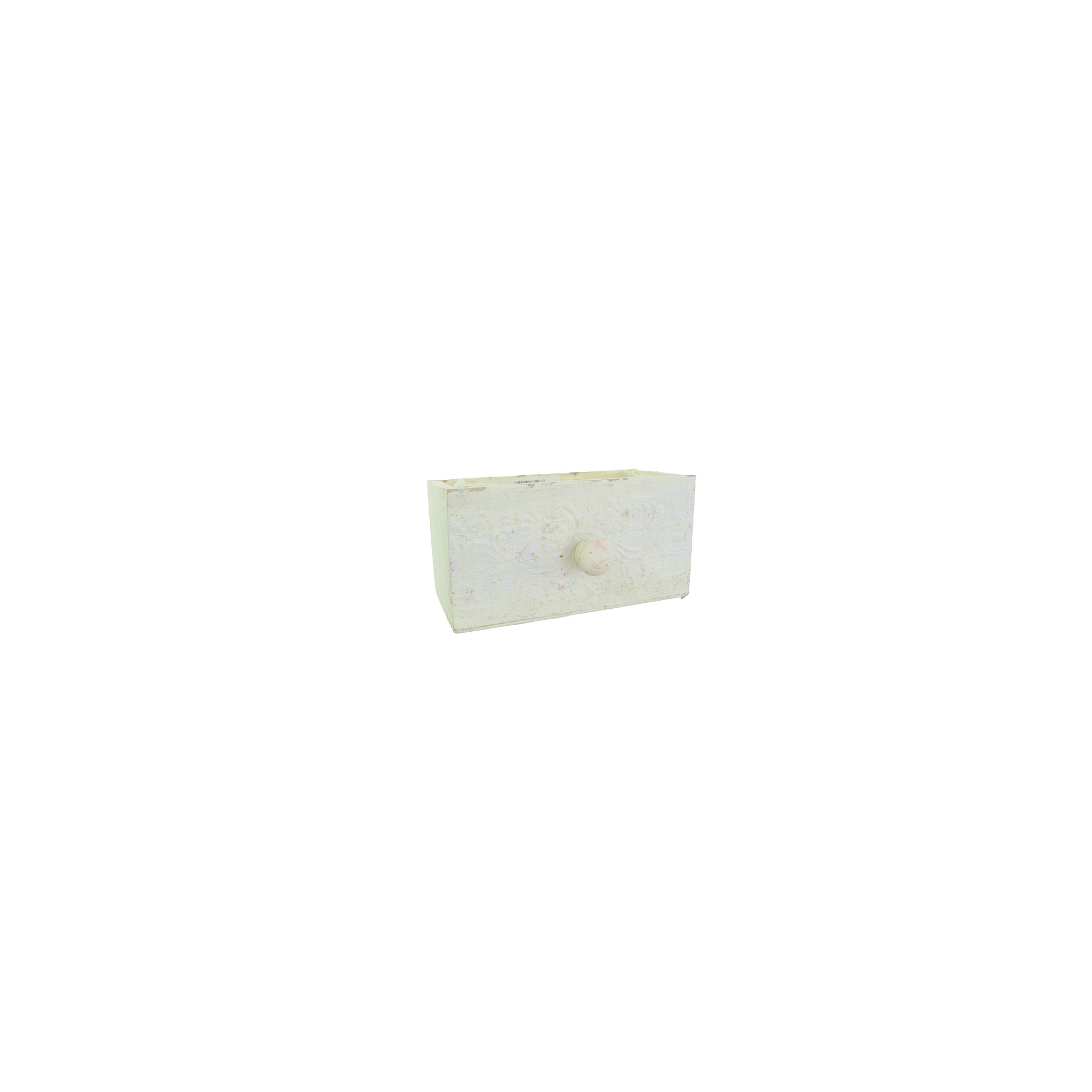 Kaspó fiók fa 18*9*9cm krém