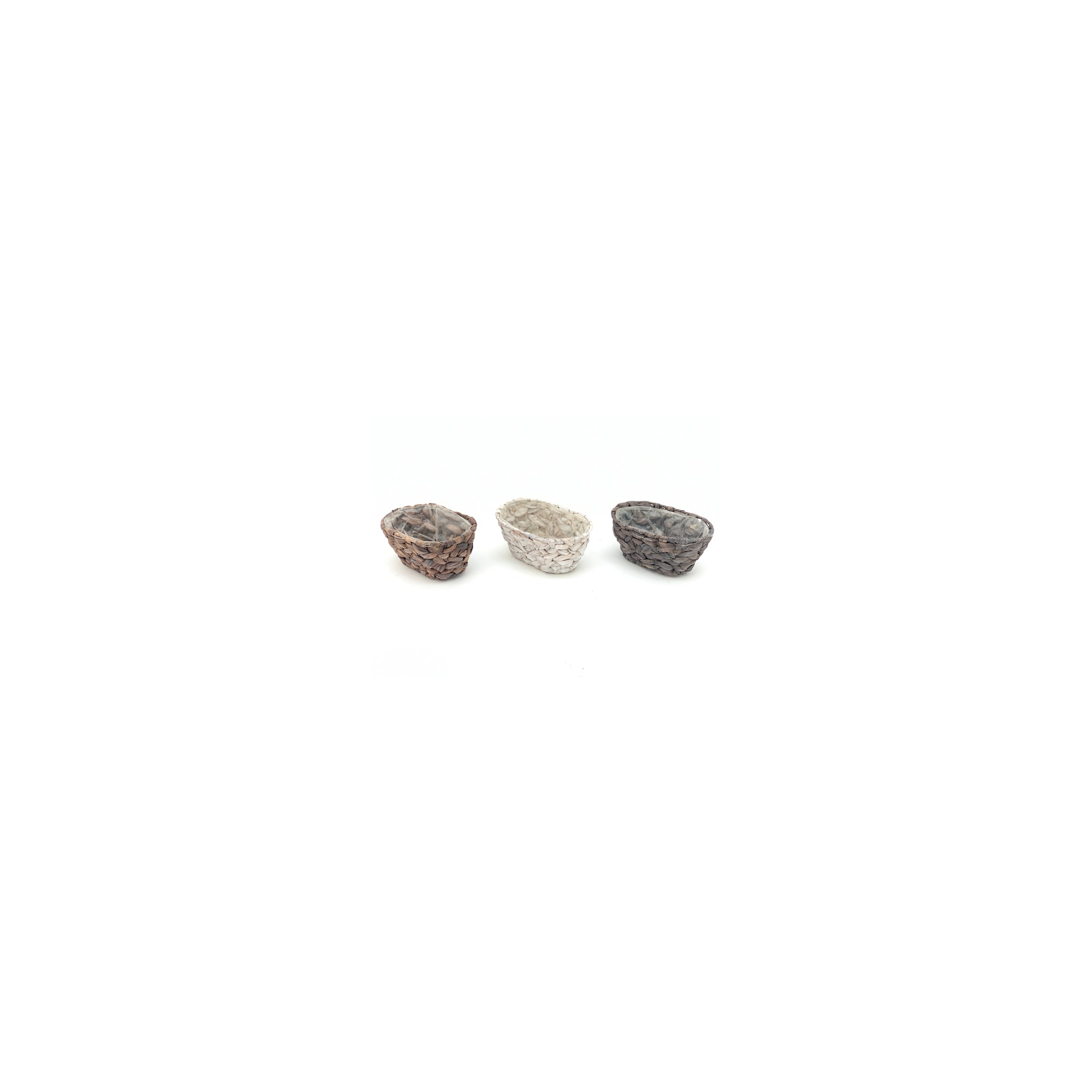 Kaspó fonott ovális 20X13XH9.5CM szürke