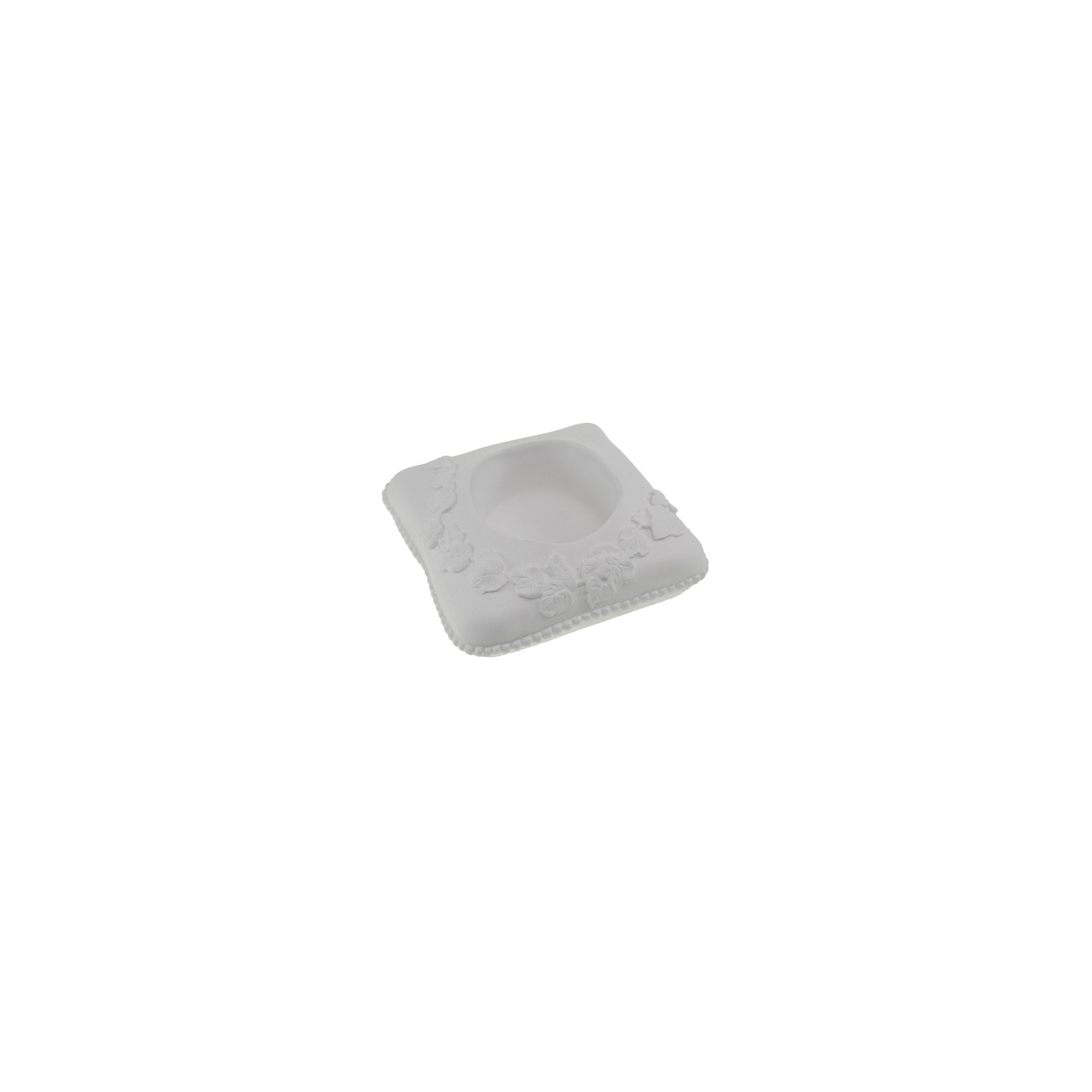 Kaspó gipsz 18*18*6cm borostyános párna fehér