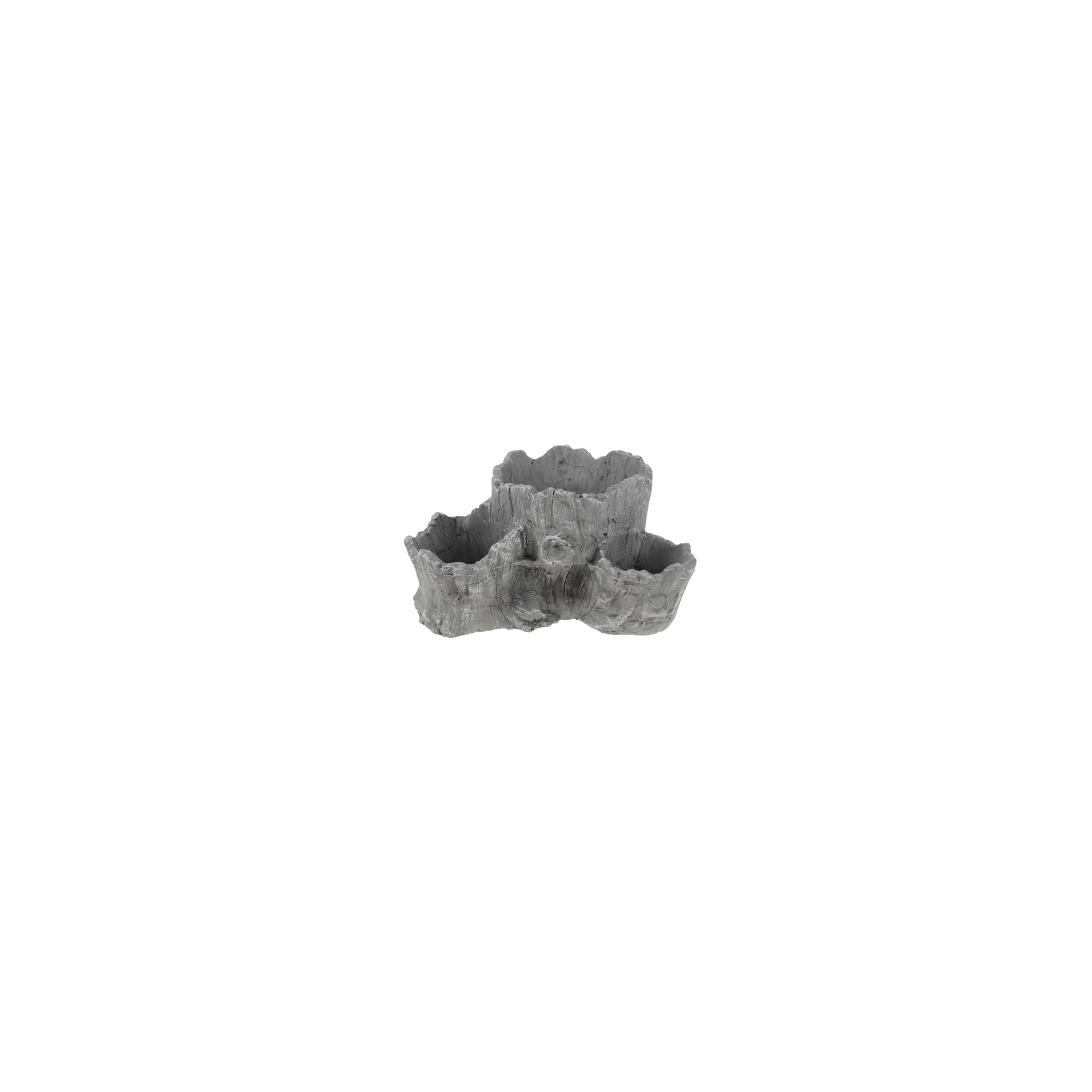Kaspó hármas fatörzs cement 25*23*13cm szürke