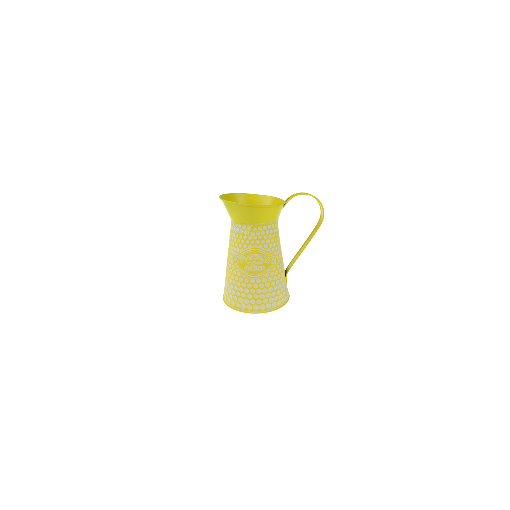 Kaspó fém kancsó D14/16*H23CM méhsejtmintás sárga