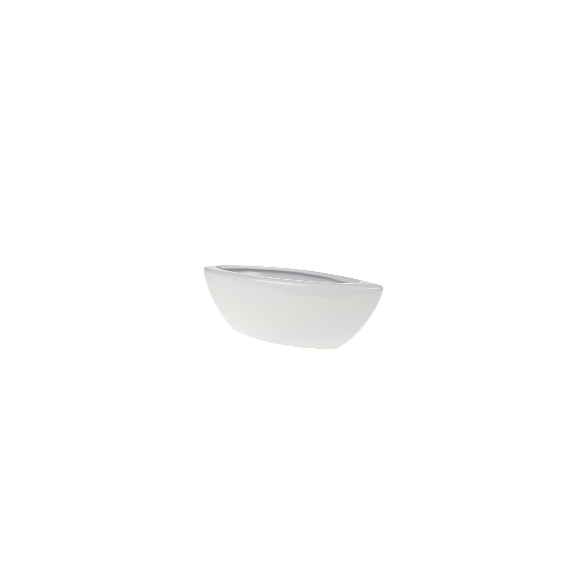 Kaspó kerámia csónak alakú 20*8*6cm fehér