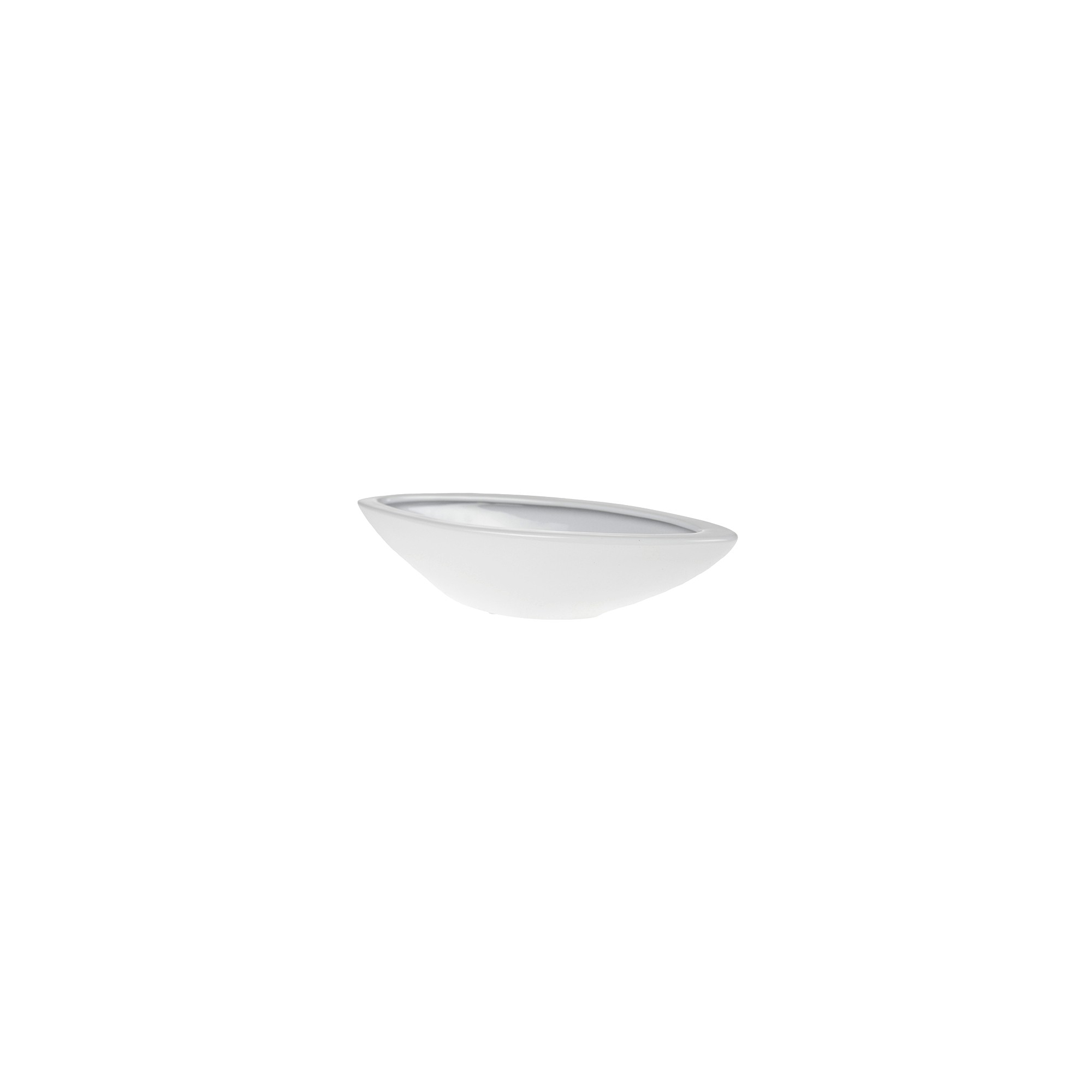 Kaspó kerámia csónak alakú 32*13*7cm fehér