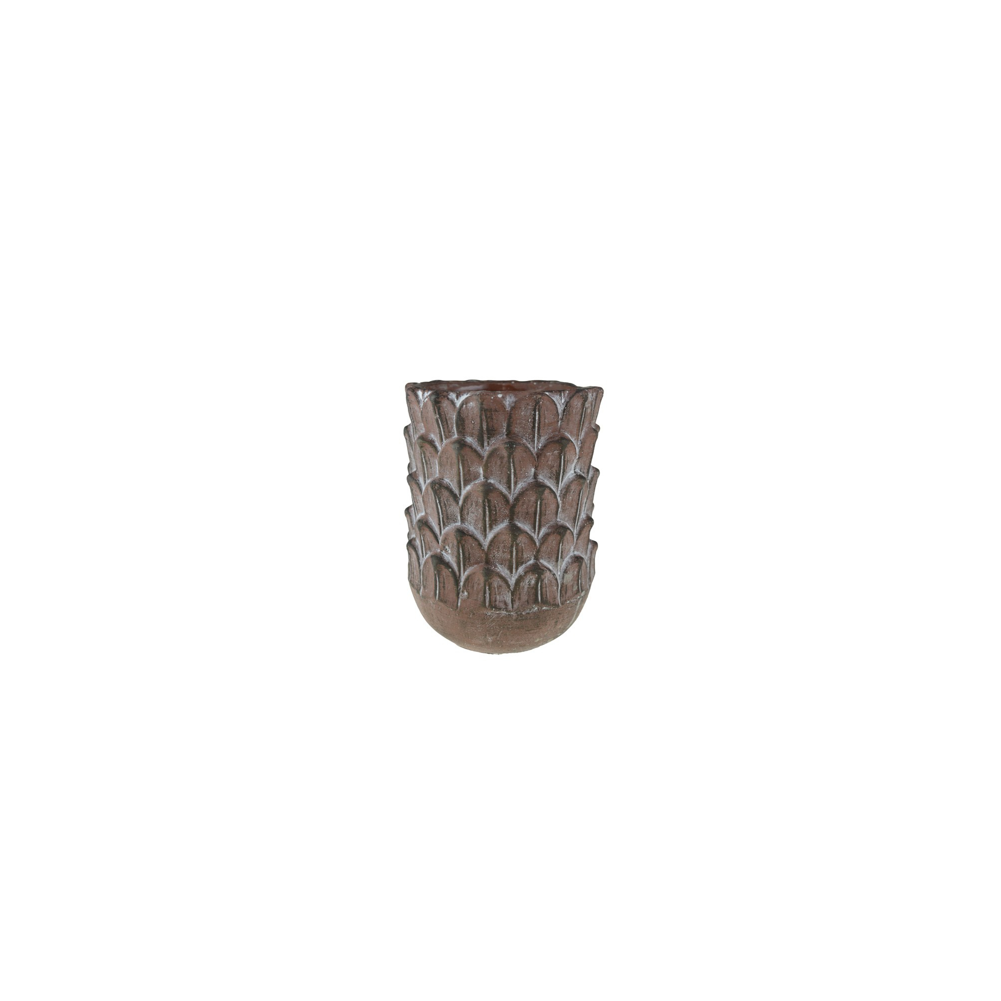 Kaspó kerámia D14*H18cm antik barna