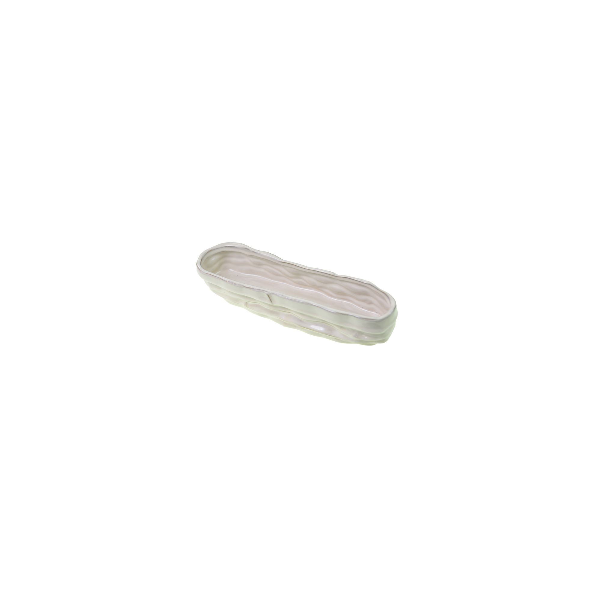 Kaspó kerámia ovális 31.7*9*5.7cm fehér