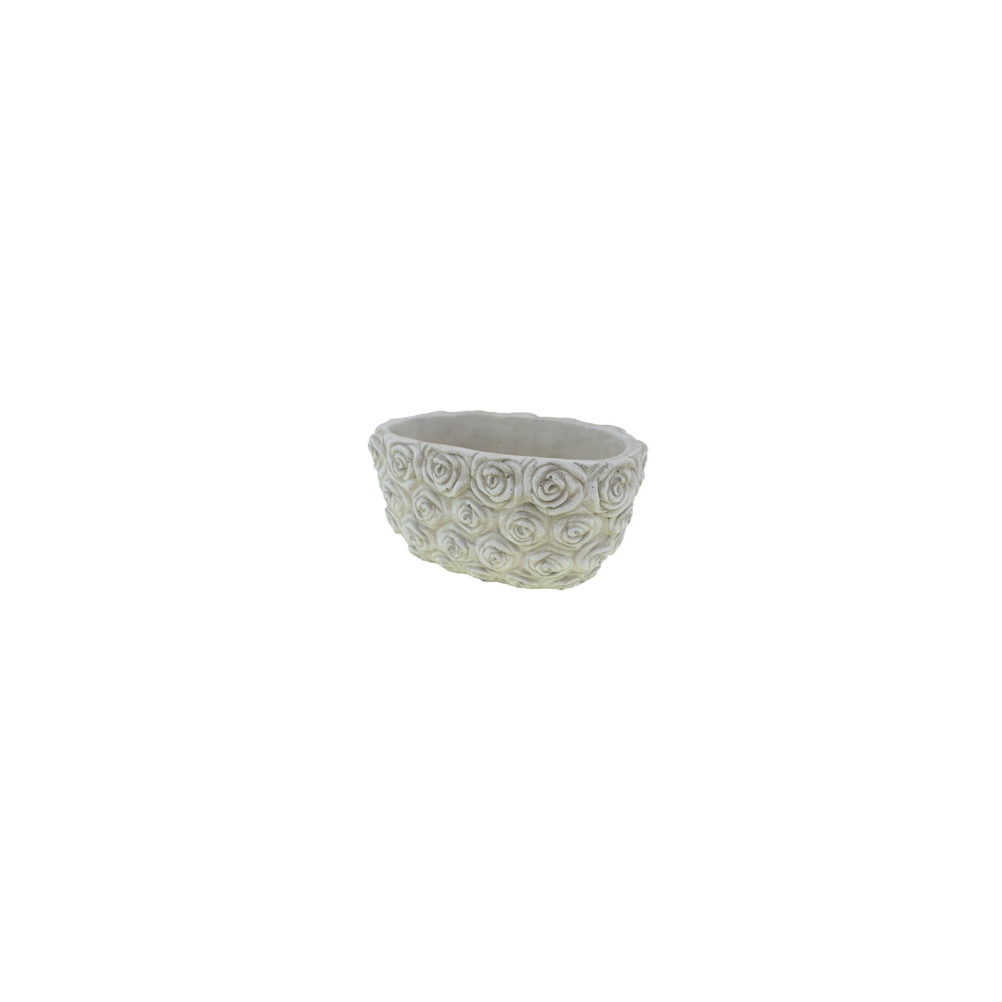 Kaspó kő rózsa mintás 18,5*11*8,5cm szürke