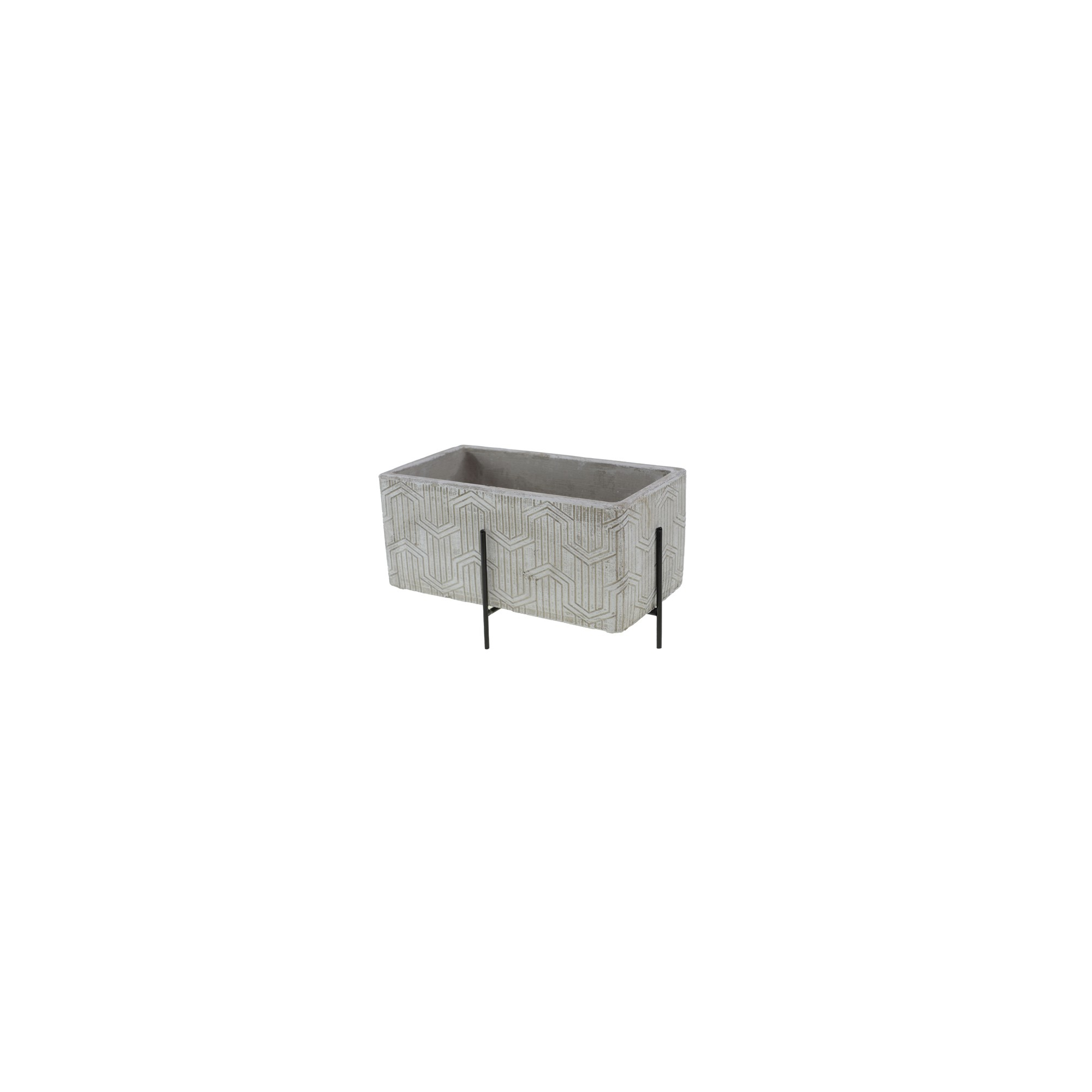 Kaspó kő 21,5*12,5*12cm mintás szürke