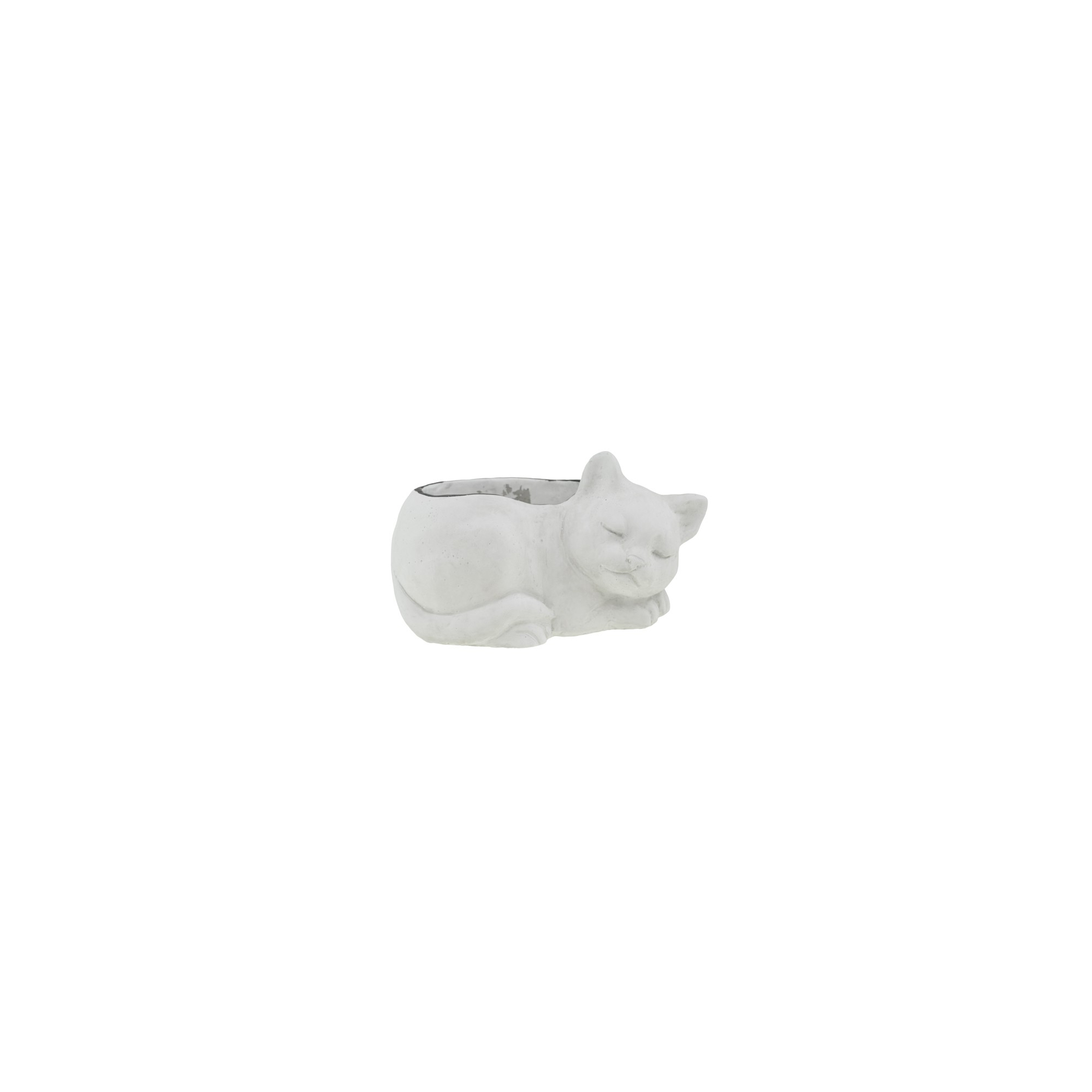 Kaspó kő 25,5*16,2*13,8cm macska forma fehér