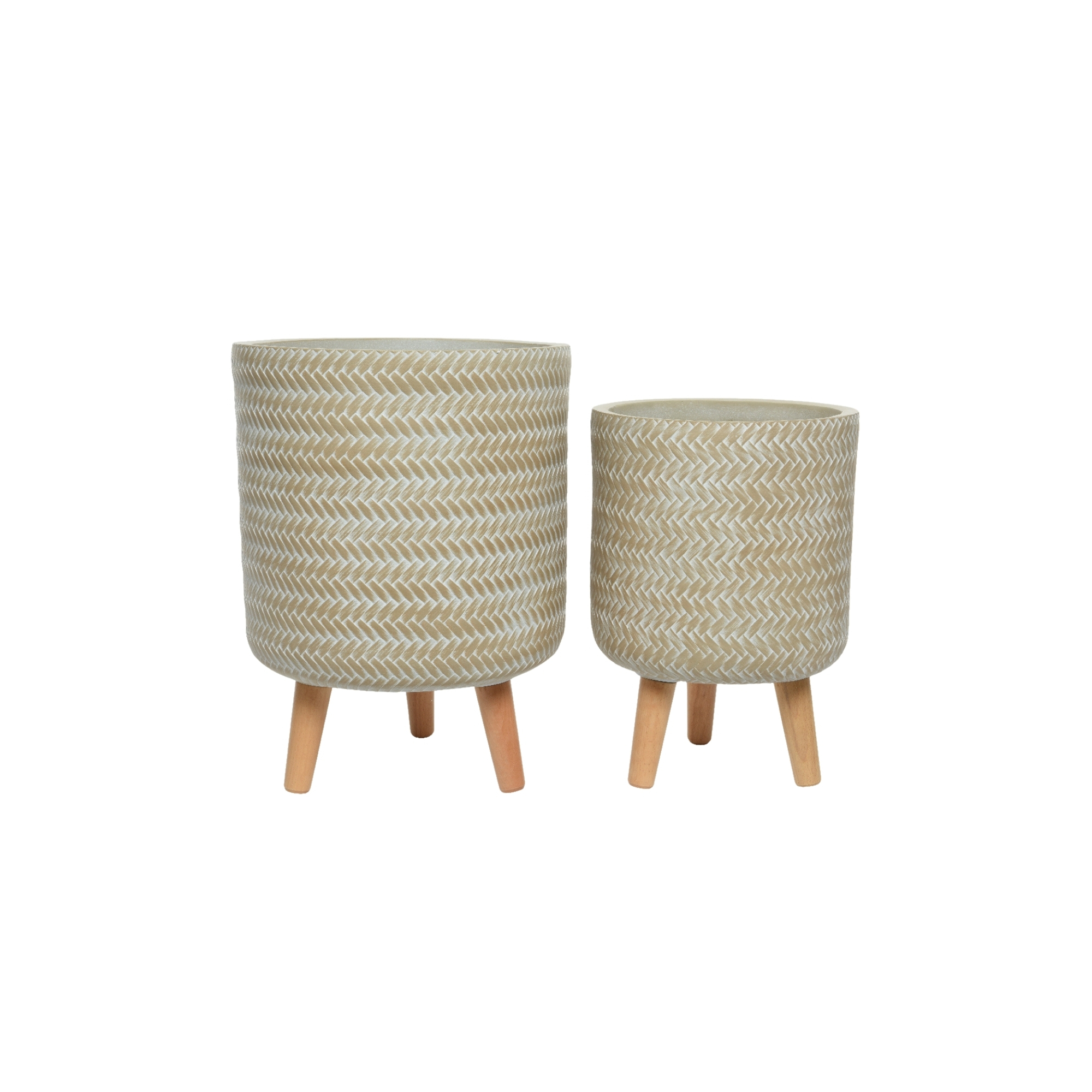 Kaspó kő 41cm s/2 krém