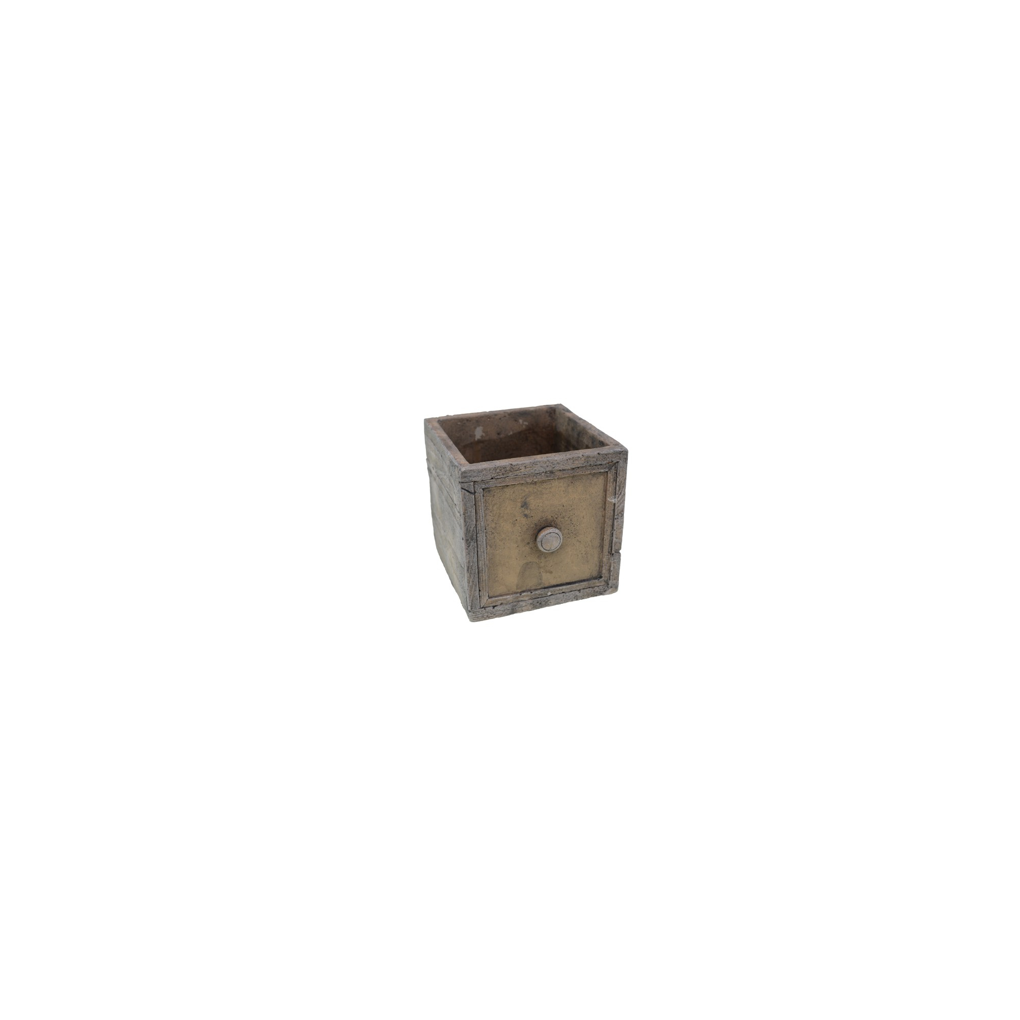 Kaspó kő 9.5*8*8.2cm fiók forma barna