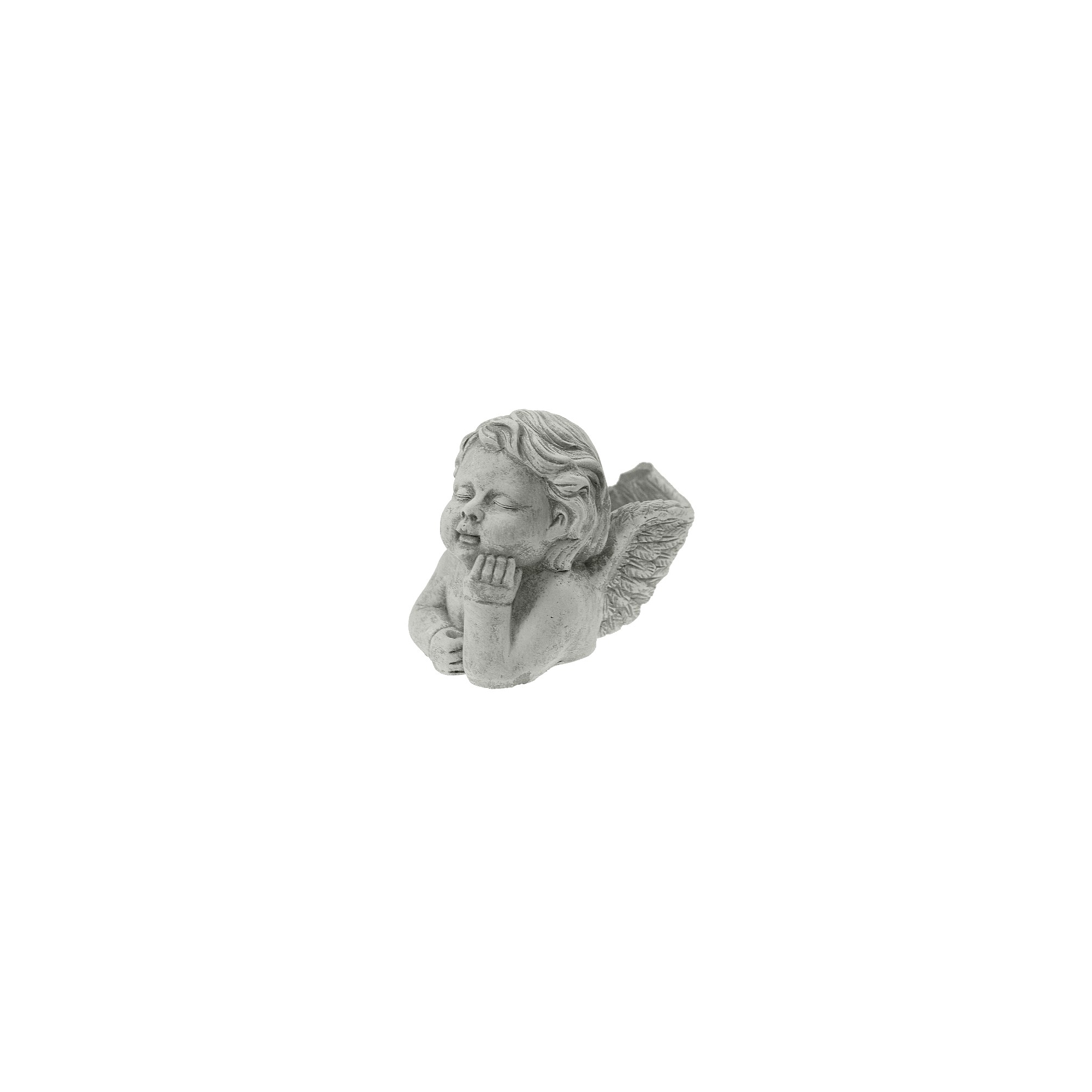 Kaspó kő angyal forma 19*13*H12cm mosott fehér