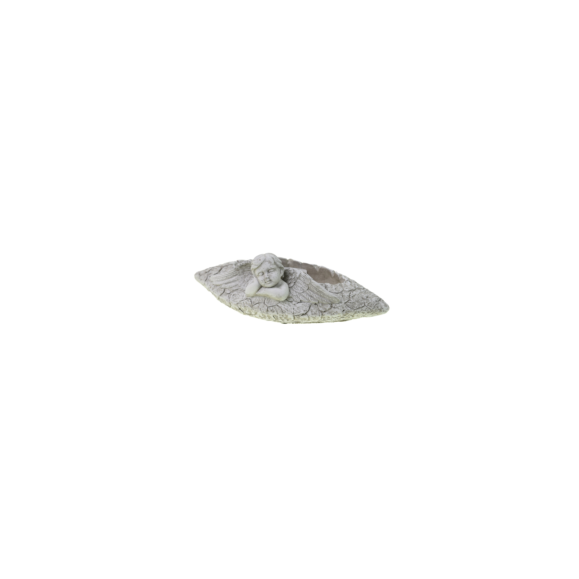 Kaspó kő angyallal 30x15x10.5cm szürke