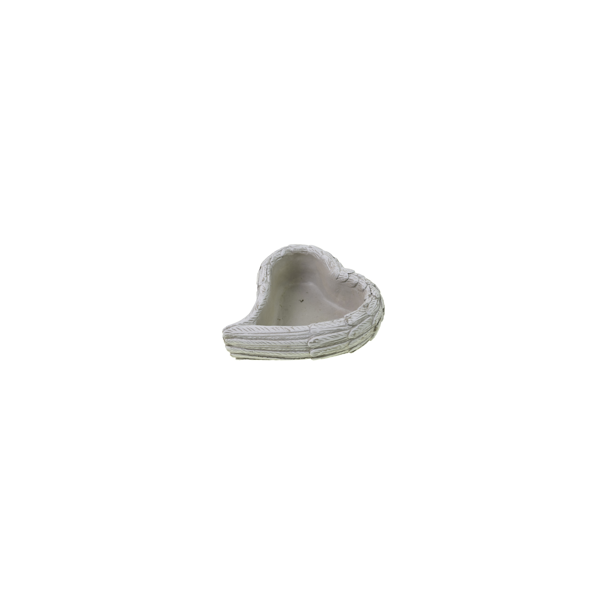 Kaspó kő angyalszárny szív 17.5x16x6.5cm szürke