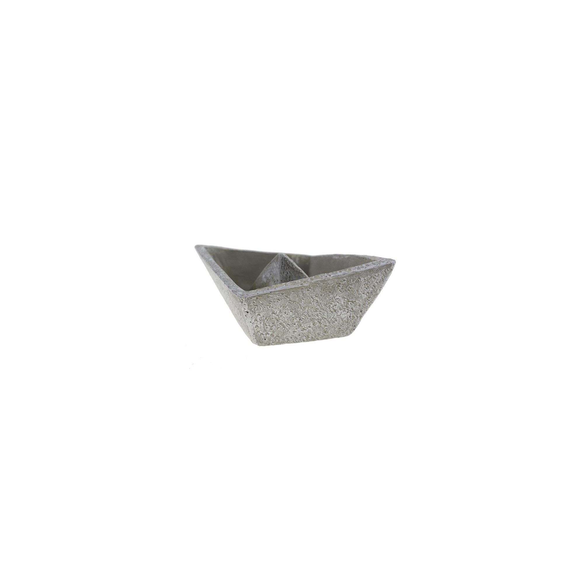 Kaspó kő hajó forma 20*13*H7cm mosott fehér