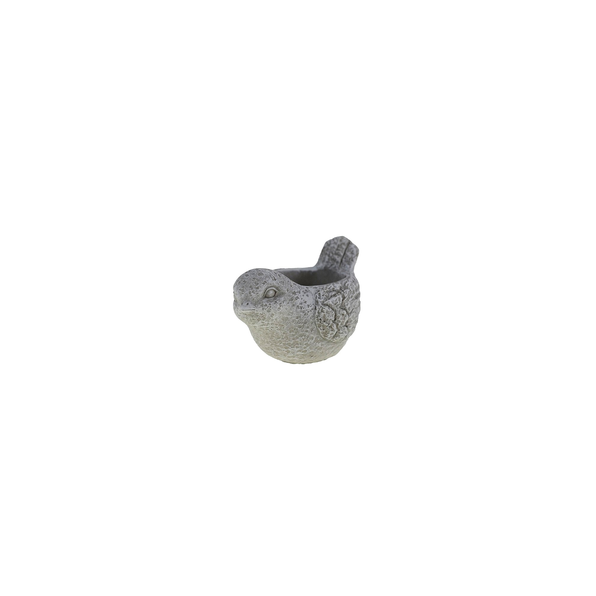 Kaspó kő madár forma 13,5*9,5*9cm mosott fehér