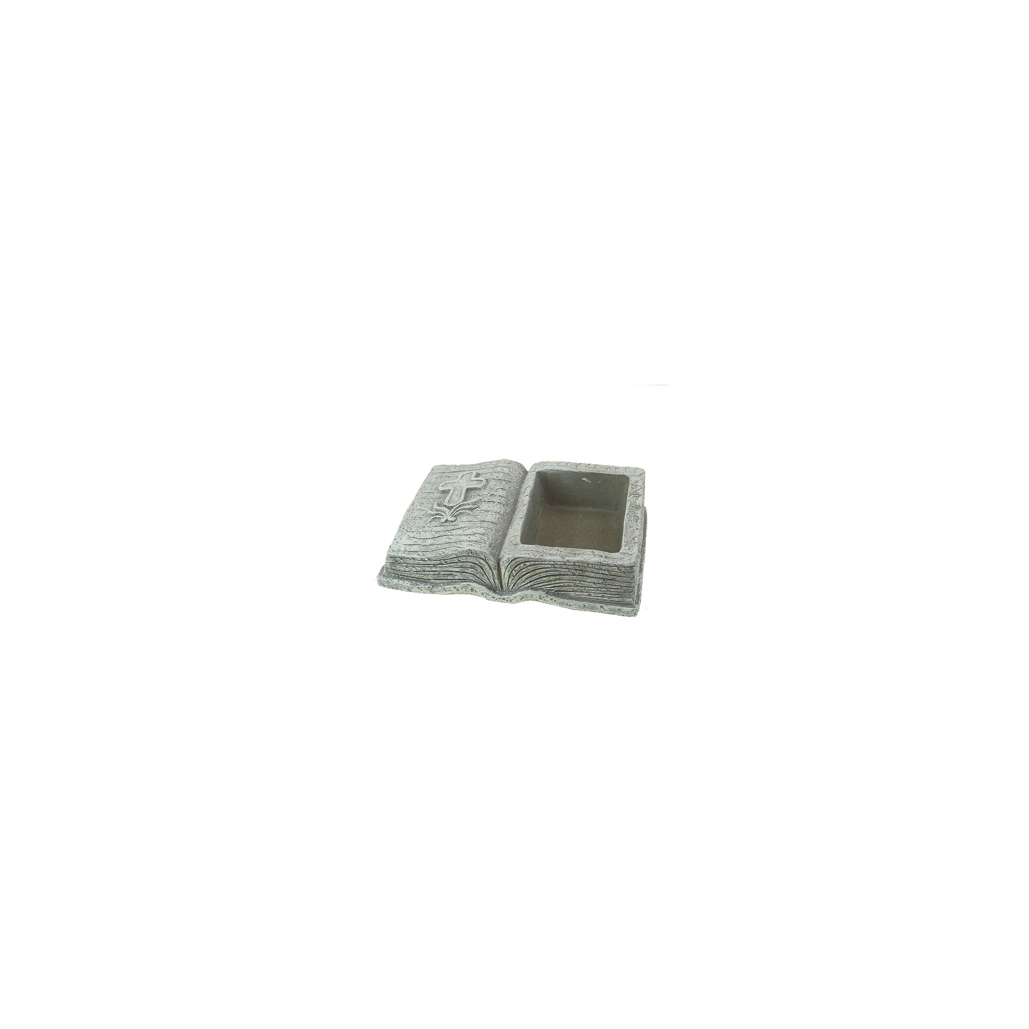 Kaspó kő nyitott könyv 21*14*5cm szüke kereszt mintás