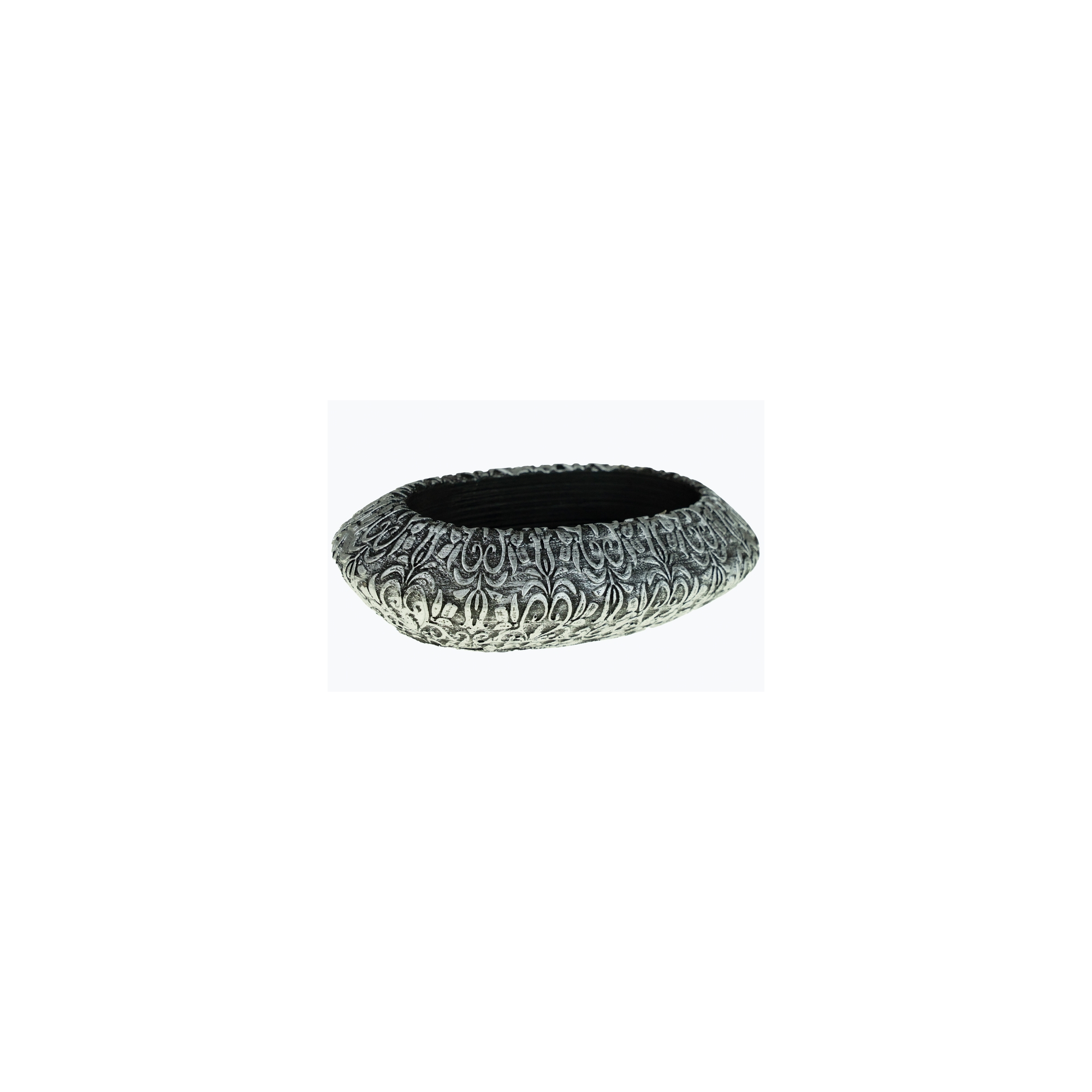 Kaspó kő ovális 21x13x6cm sötét szürke